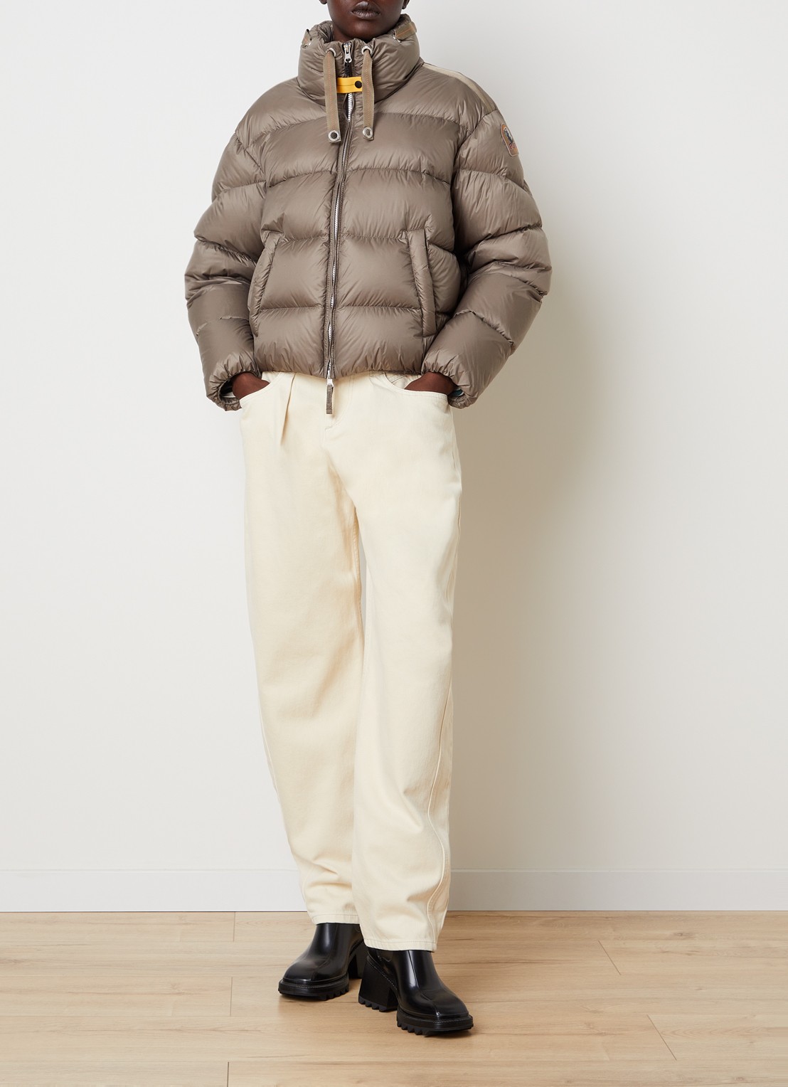 Parajumpers Killin pufferjack met donsvulling en logo - voorkant 3 grijs