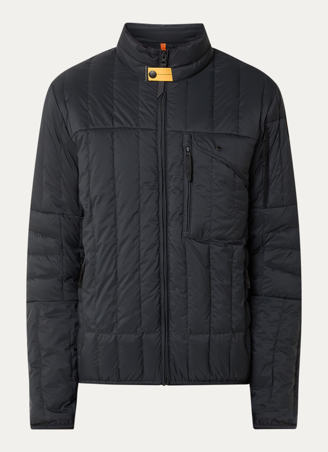 Parajumpers Kuon gewatteerd jack met donsvulling en ritszakken - voorkant zwart