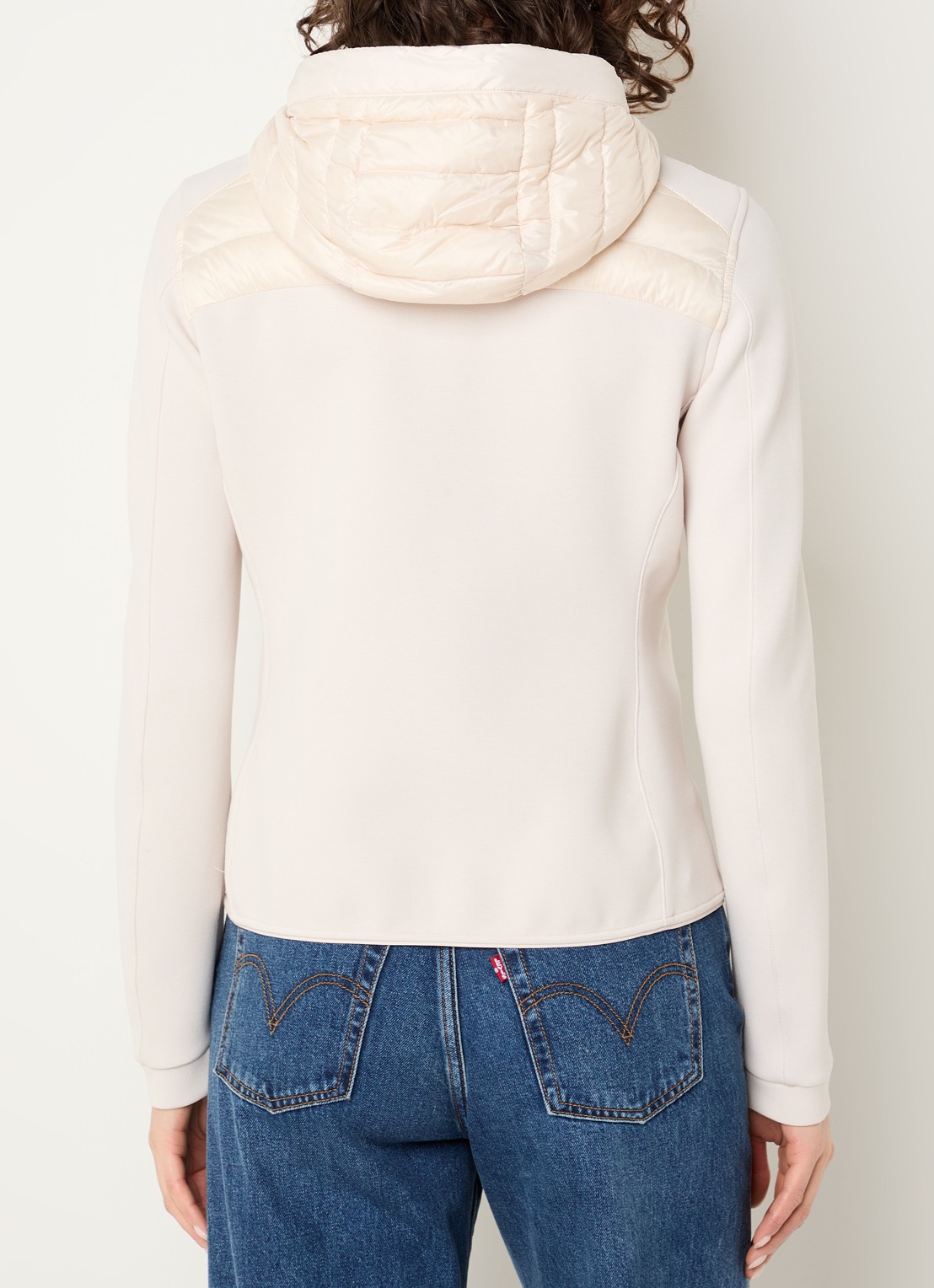 Parajumpers Kym gewatteerde jack met donsvulling en capuchon - achterkant creme