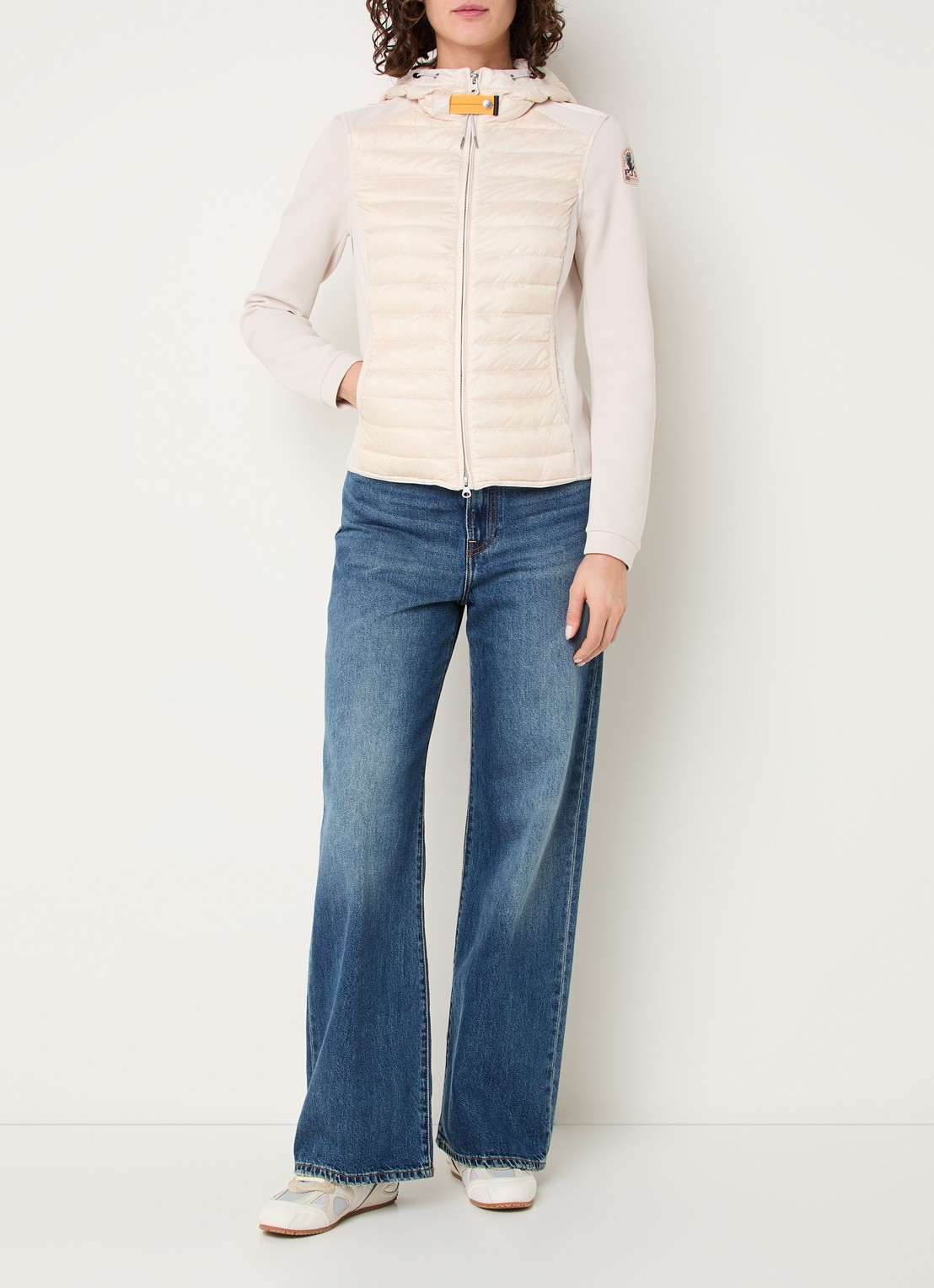 Parajumpers Kym gewatteerde jack met donsvulling en capuchon - voorkant 4 creme
