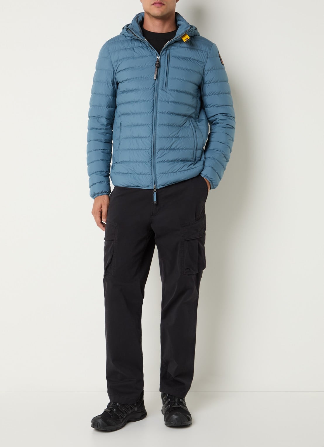 Parajumpers Last Minute gewatteerd jack met donsvulling en capuchon - voorkant 4 staalblauw