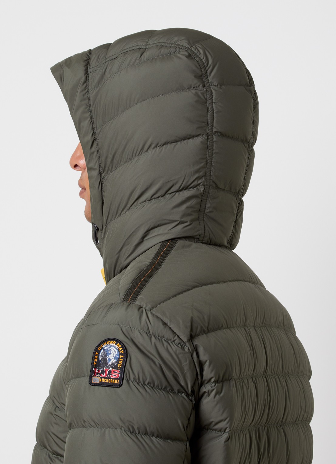Parajumpers Last Minute gewatteerd jack met donsvulling en capuchon - detail 3 groen