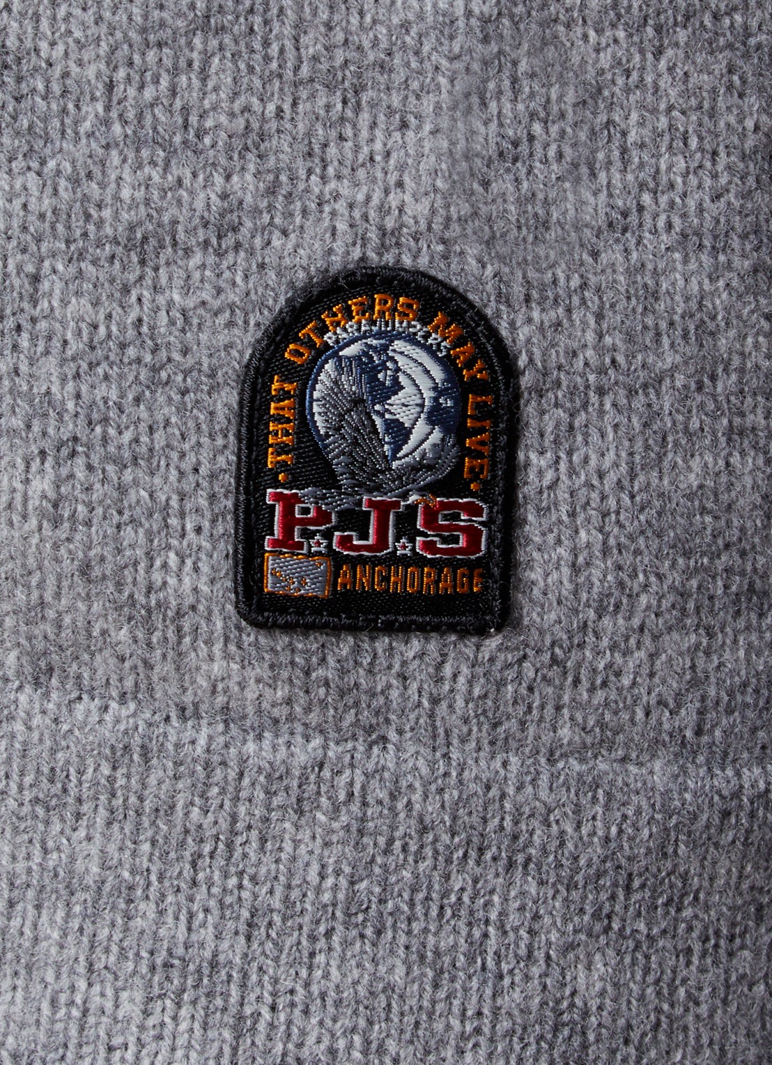 Parajumpers Levico fijngebreid vest in wolblend met col - detail 2 grijsmele