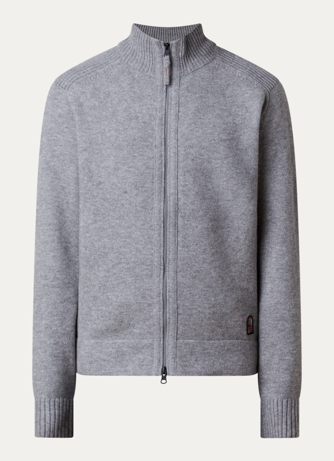 Parajumpers Levico fijngebreid vest in wolblend met col - voorkant 3 grijsmele