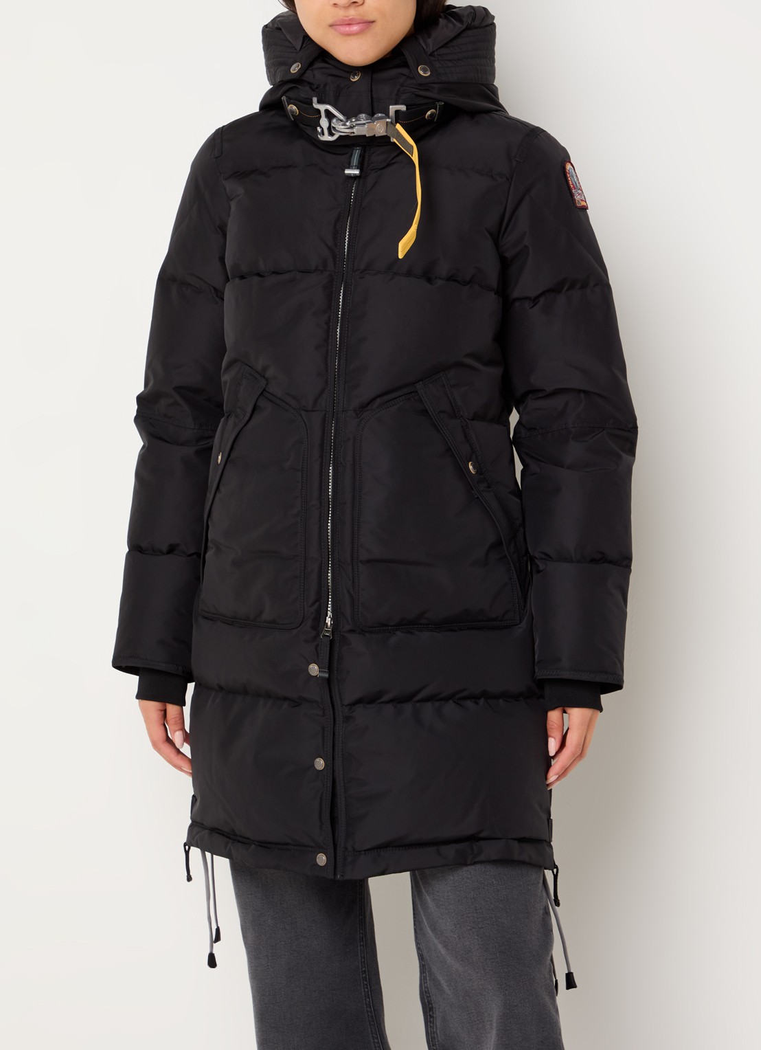 Parajumpers Long Bear gewatteerde jas met donsvulling en afneembare capuchon - detail 4 zwart