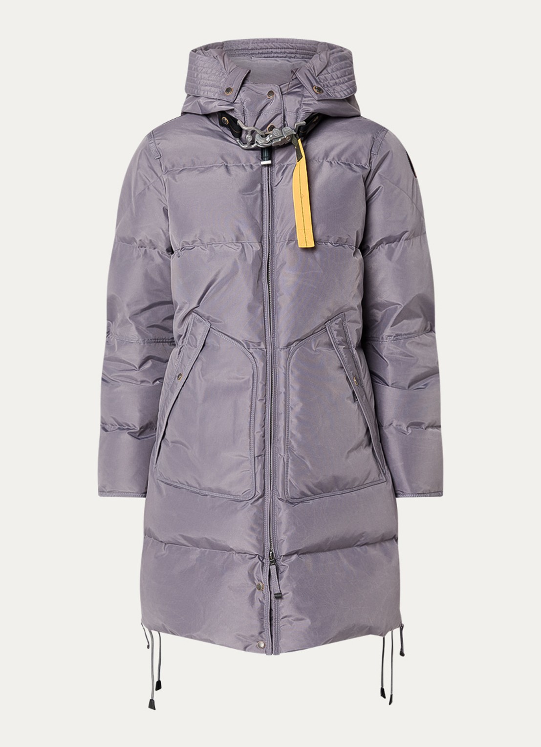 Parajumpers Long Bear jas met donsvulling en afneembare capuchon  - voorkant 2 grijs