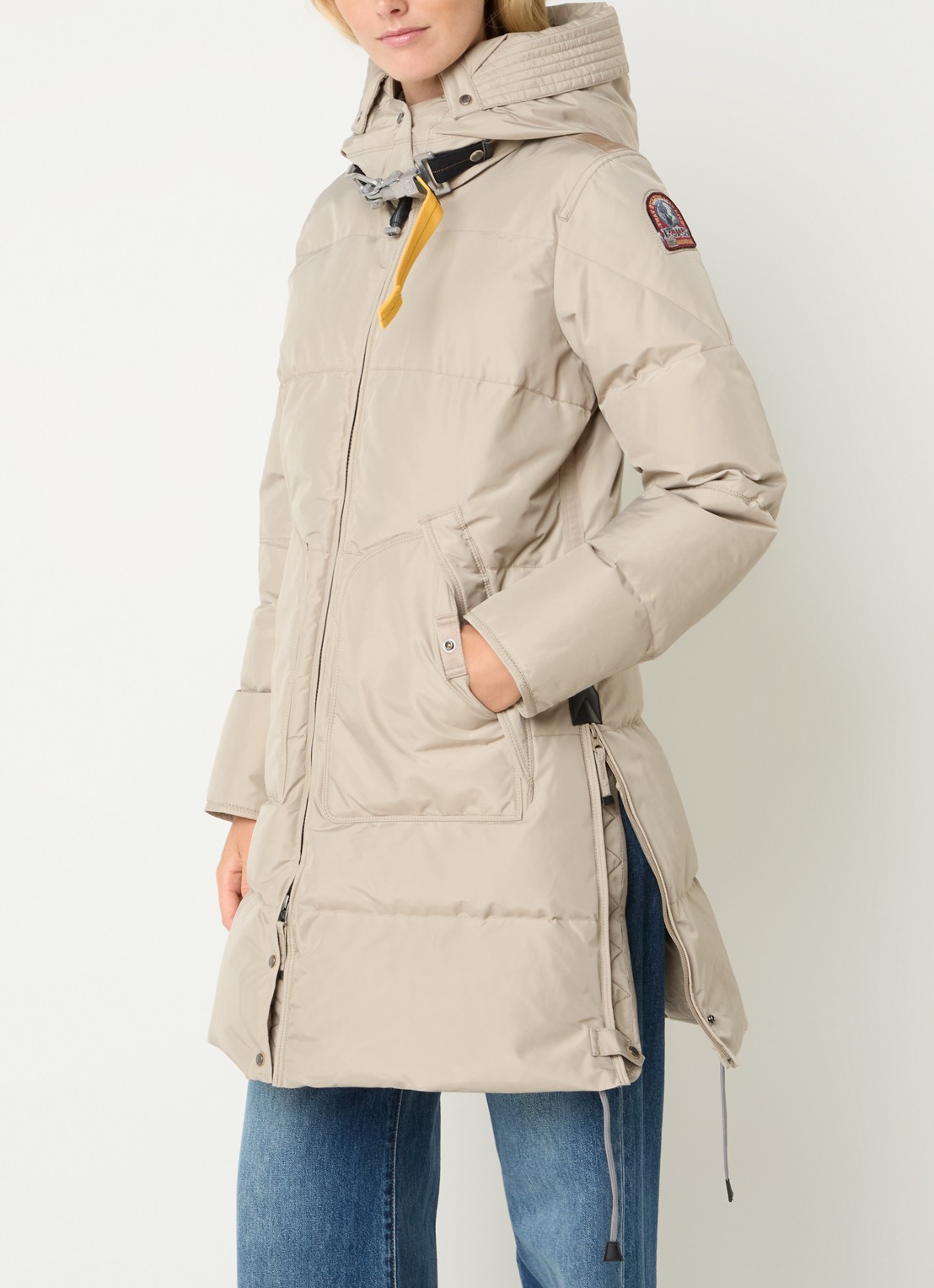 Parajumpers Long Bear jas met donsvulling en afneembare capuchon  - detail 4 beige