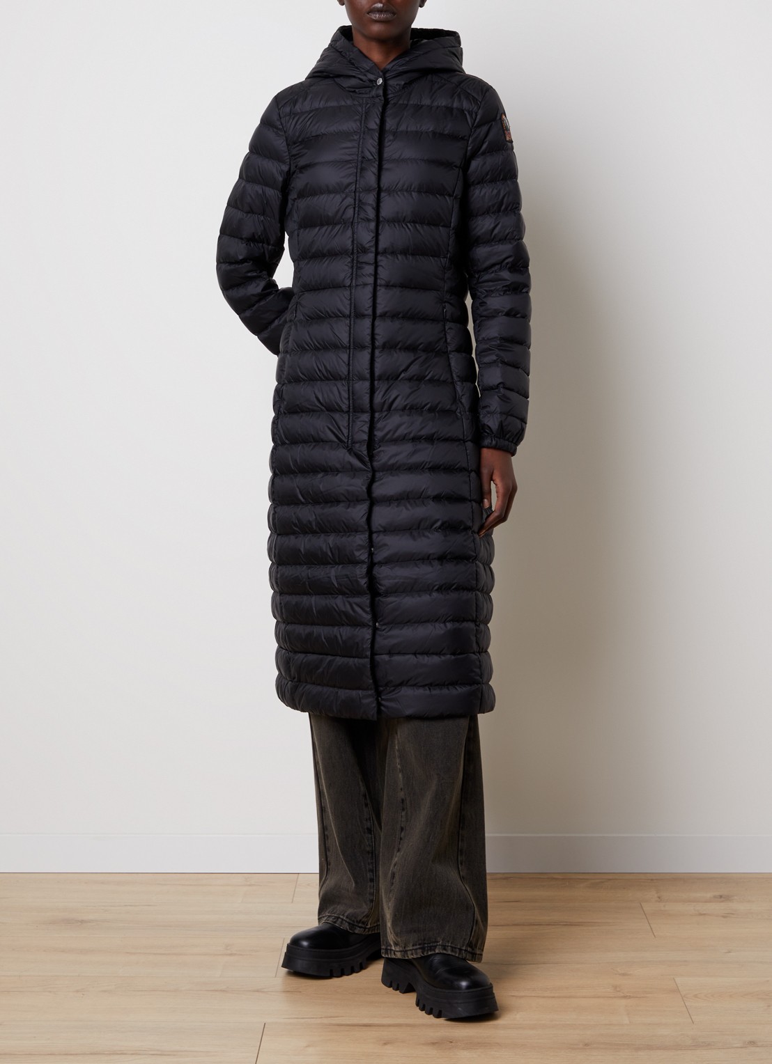 Parajumpers Magalie jas met donsvulling en steekzakken - detail zwart