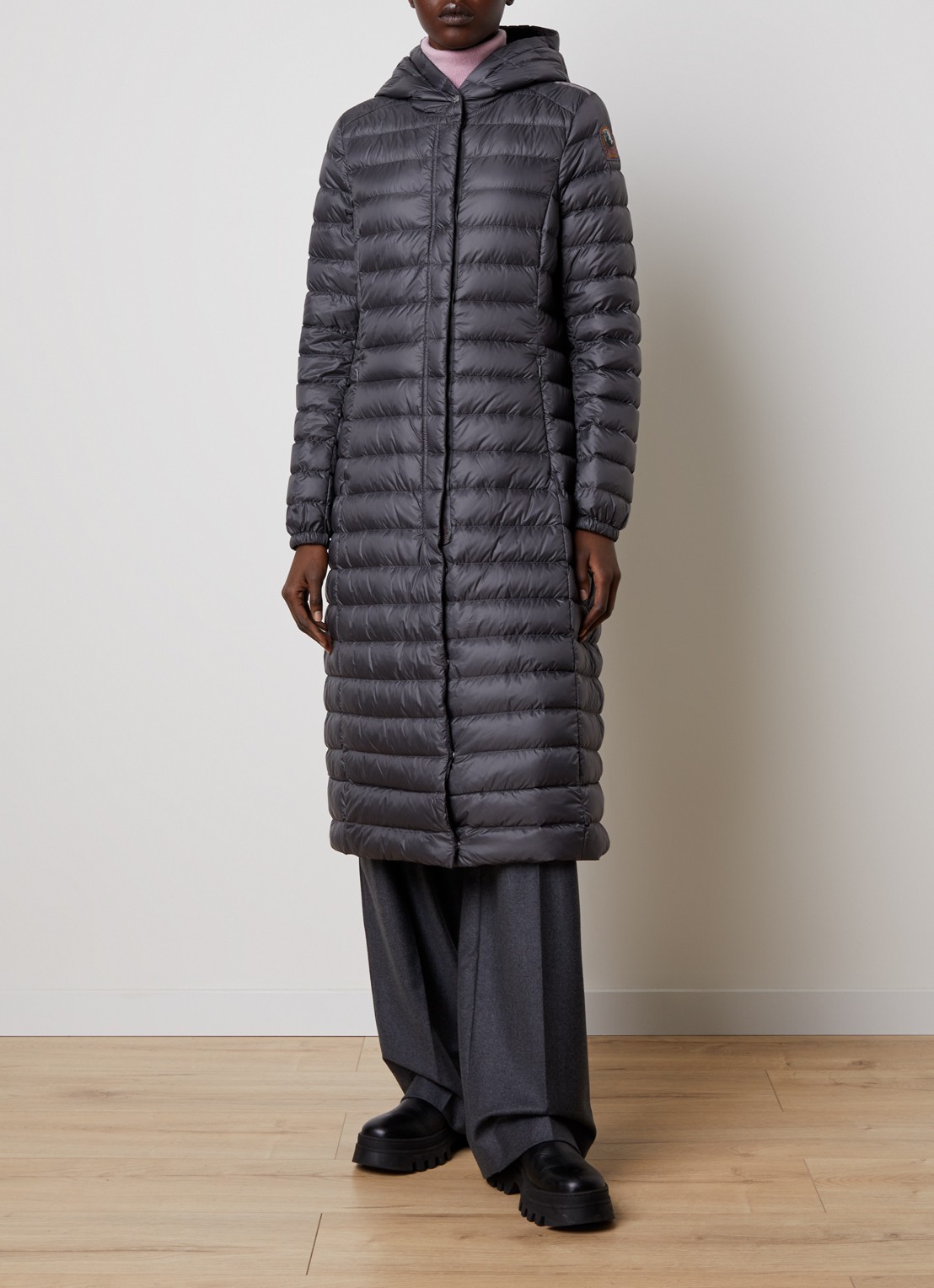 Parajumpers Magalie jas met donsvulling en steekzakken - detail grijs