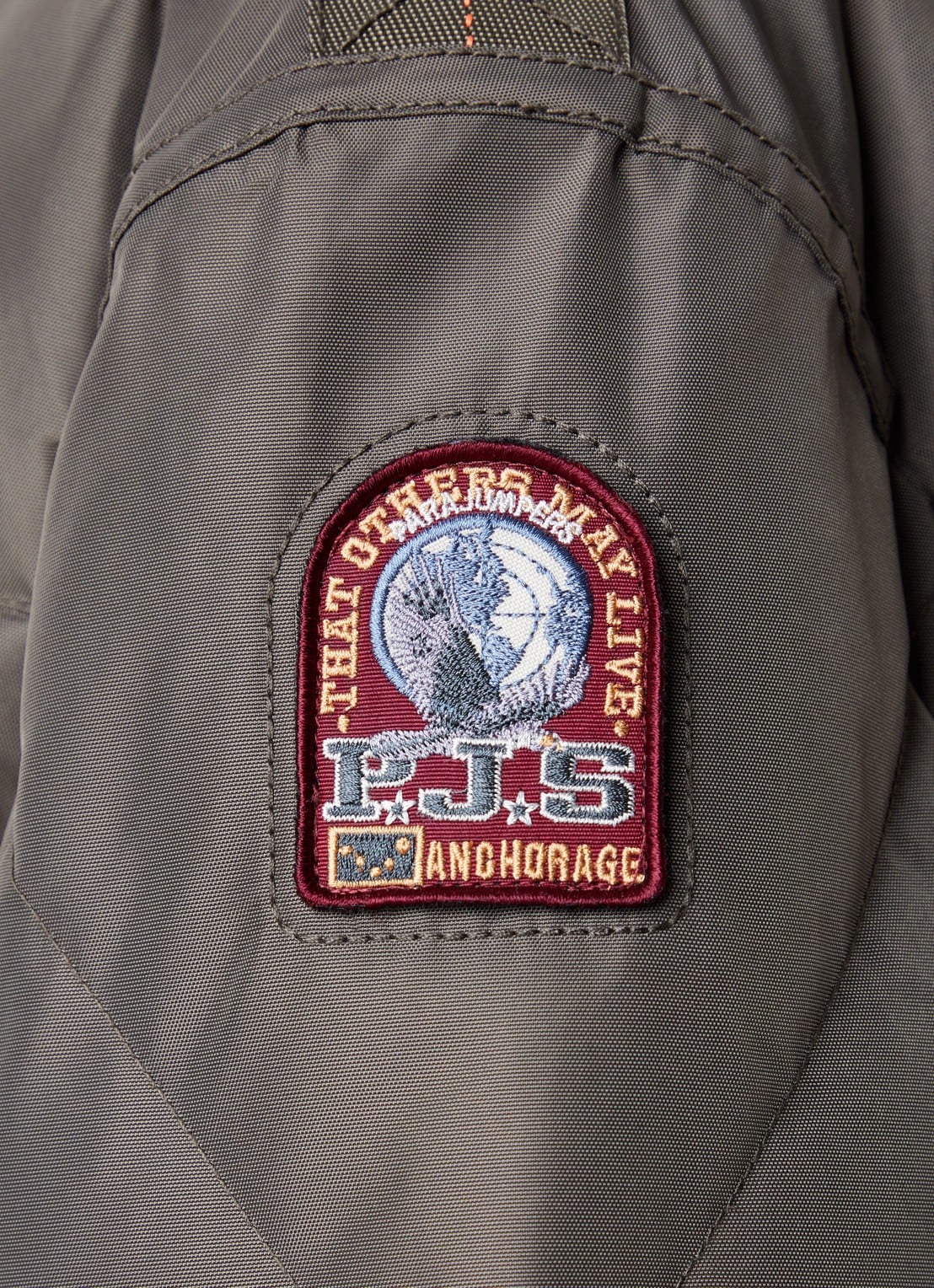 Parajumpers Mallery puffer jack met donsvulling en logo - detail 5 olijfgroen
