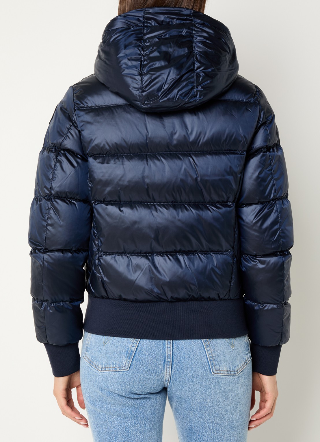 Parajumpers Mariah puffer jack met donsvulling en capuchon - achterkant donkerblauw