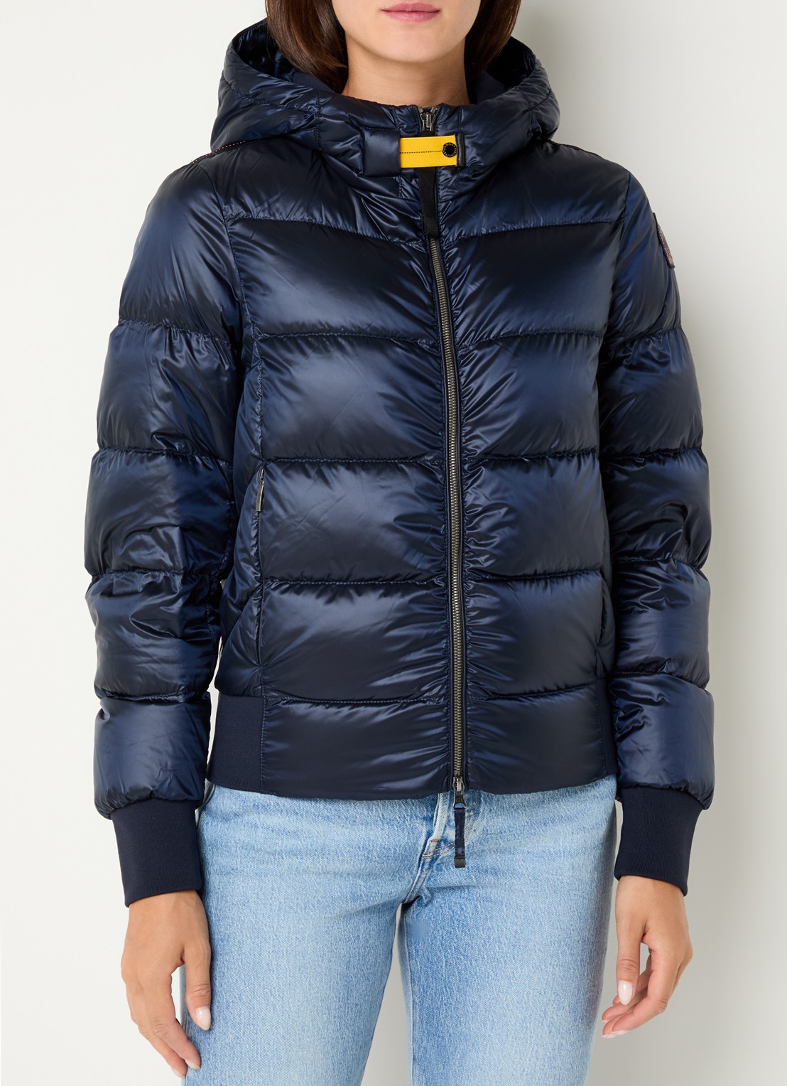 Parajumpers Mariah puffer jack met donsvulling en capuchon - detail 2 donkerblauw