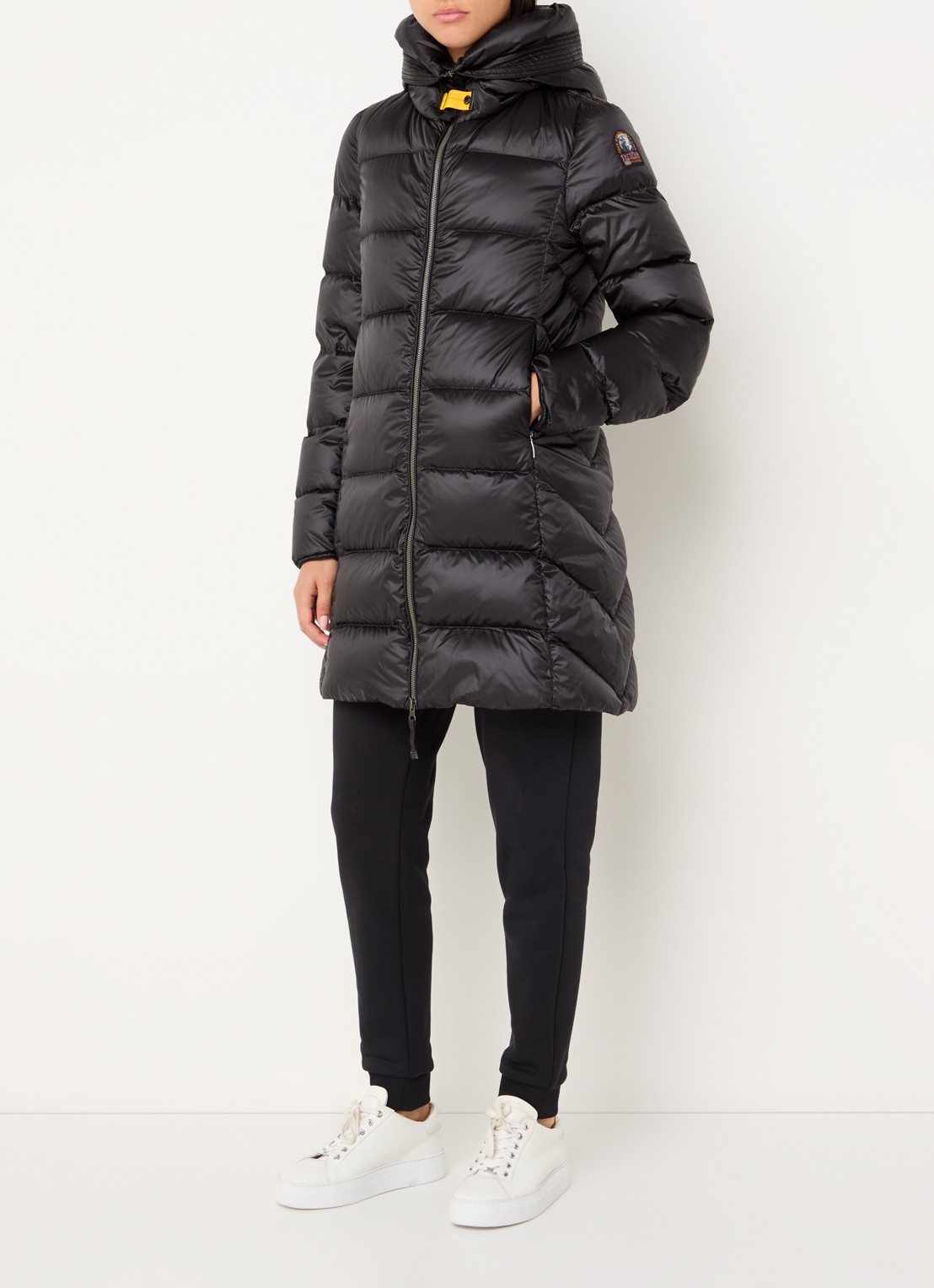 Parajumpers Marion gewatteerde jas met donsvulling en capuchon - voorkant 4 zwart