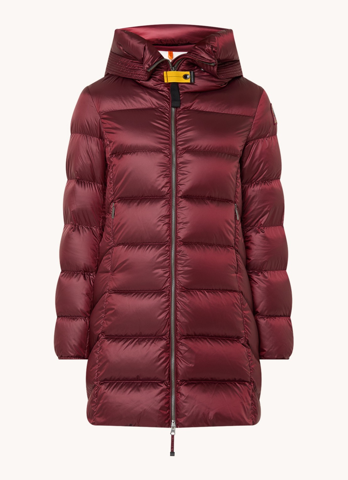 Parajumpers Marion gewatteerde jas met donsvulling en capuchon - voorkant bordeauxrood