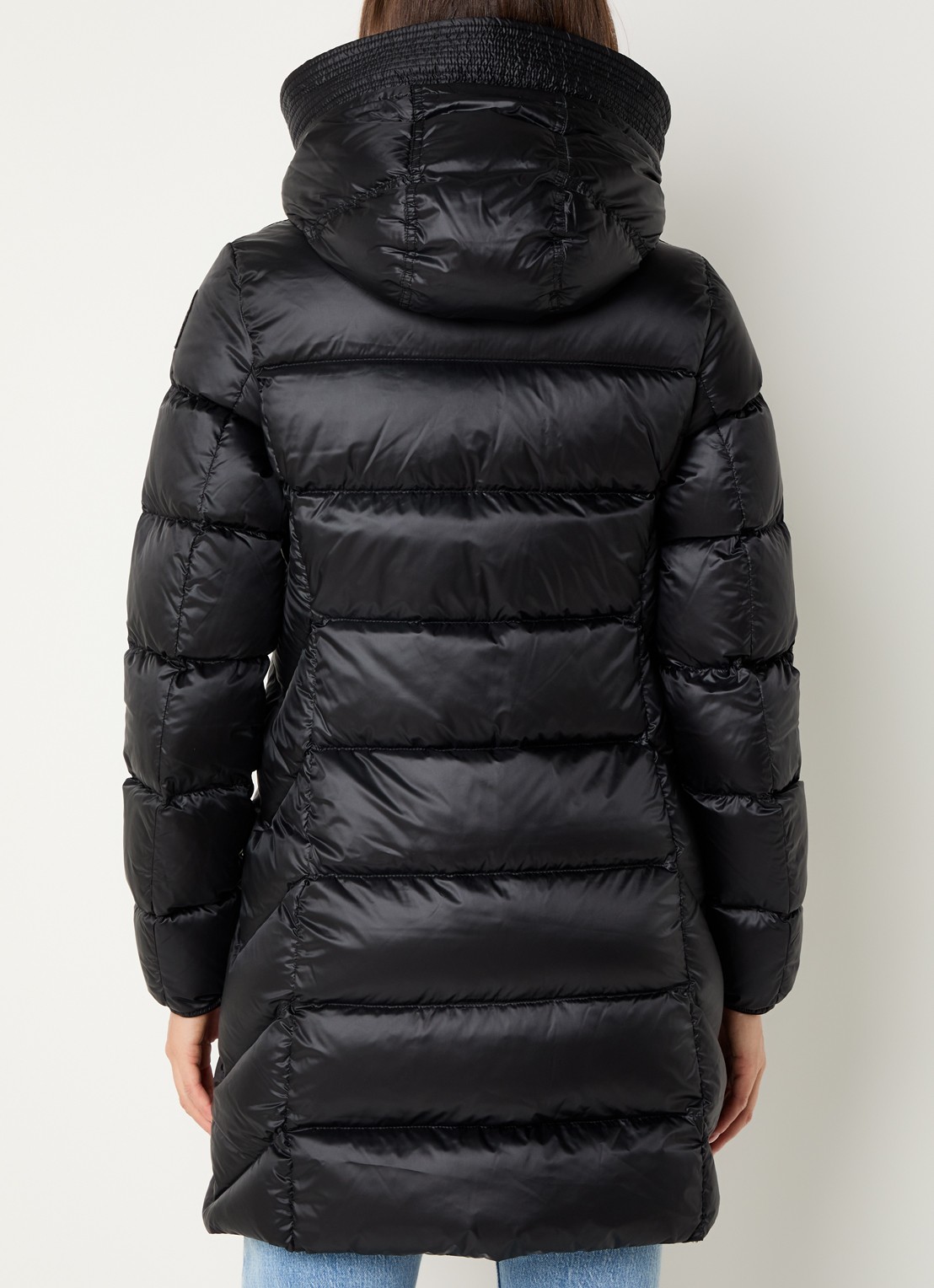 Parajumpers Marion longline puffer jas met donsvulling en capuchon - achterkant 4 zwart
