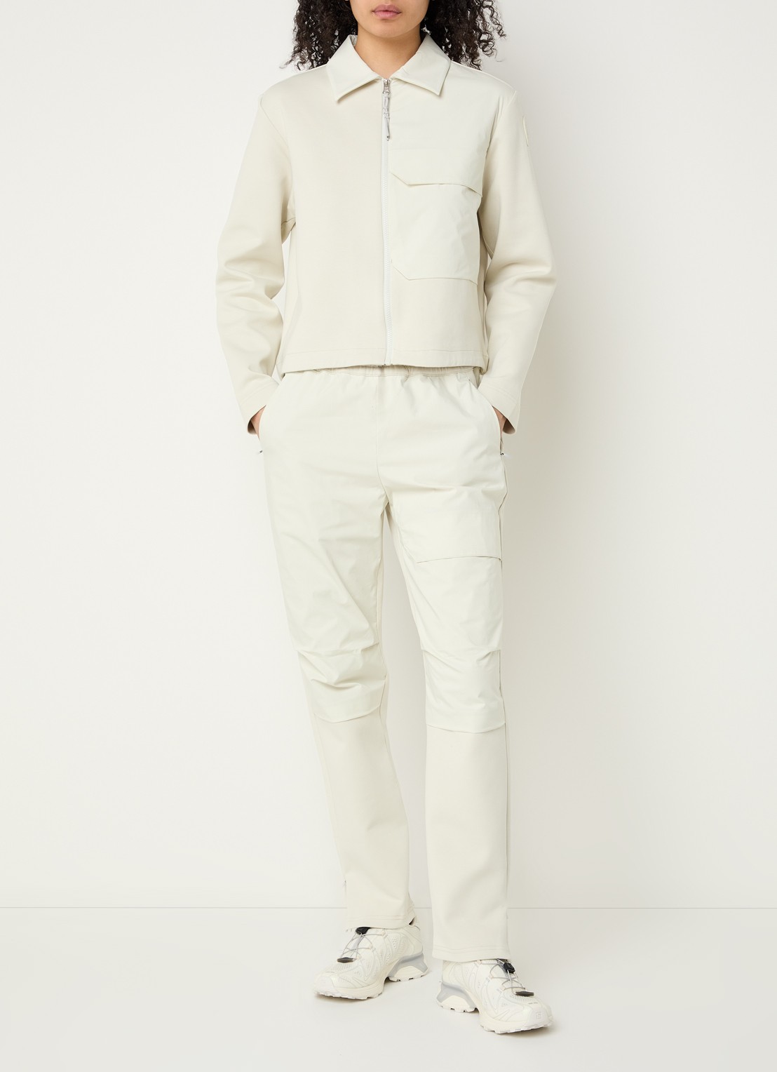 Parajumpers Mildrade high waist slim fit joggingsbroek met steekzakken - voorkant 2 ivoor