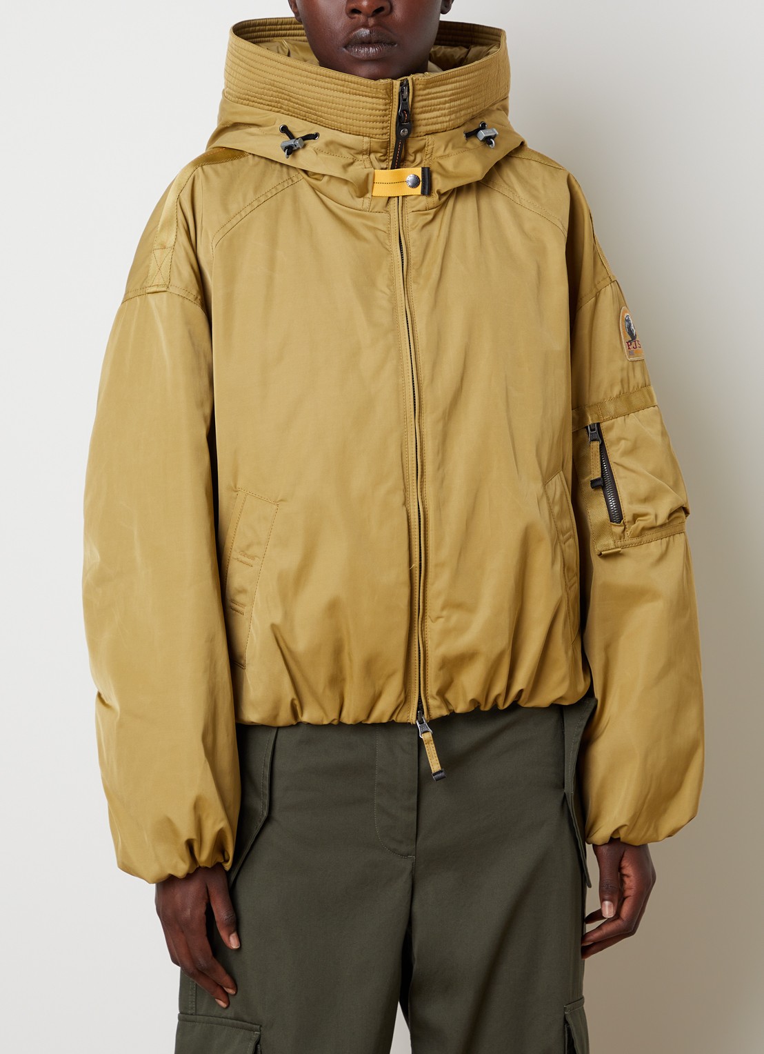 Parajumpers Naadz gewatteerde jack donsvulling en capuchon - detail 4 mosgroen