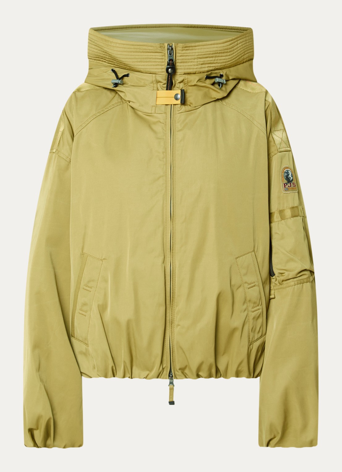 Parajumpers Naadz gewatteerde jack donsvulling en capuchon - voorkant mosgroen