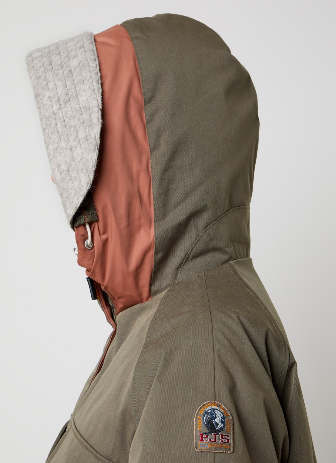 Parajumpers Naruse gewatteerde parka met capuchon en donsvulling - detail 4 khaki