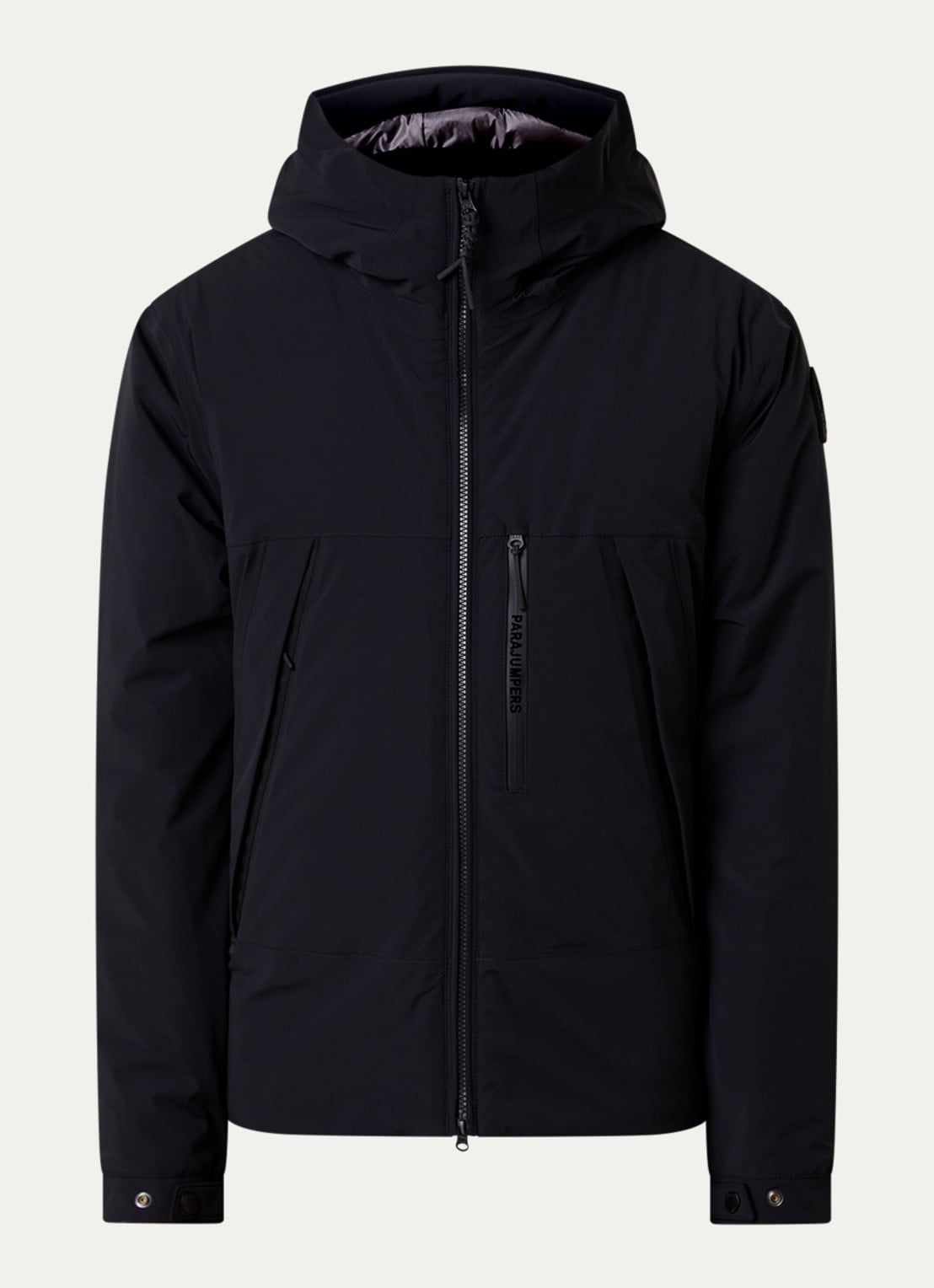 Parajumpers Nivek 2.0 softshell jack met capuchon - voorkant zwart
