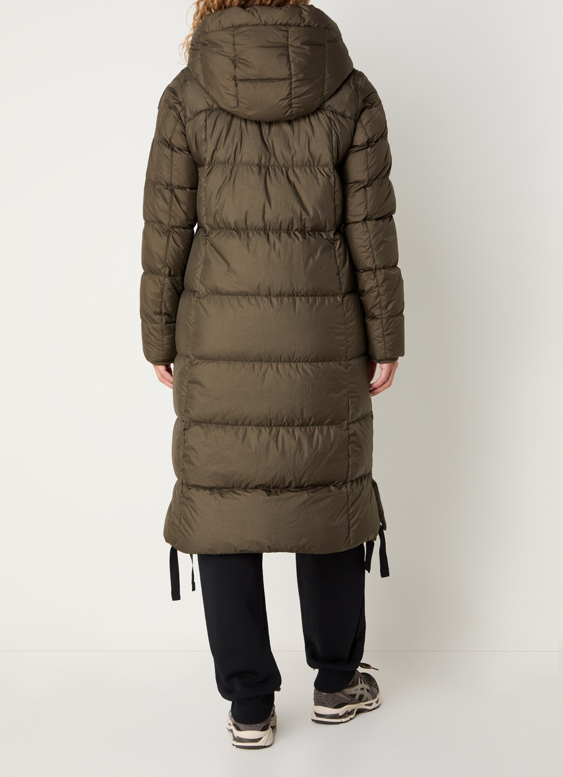 Parajumpers Panda longline puffer jas met donsvulling en capuchon  - achterkant 4 olijfgroen