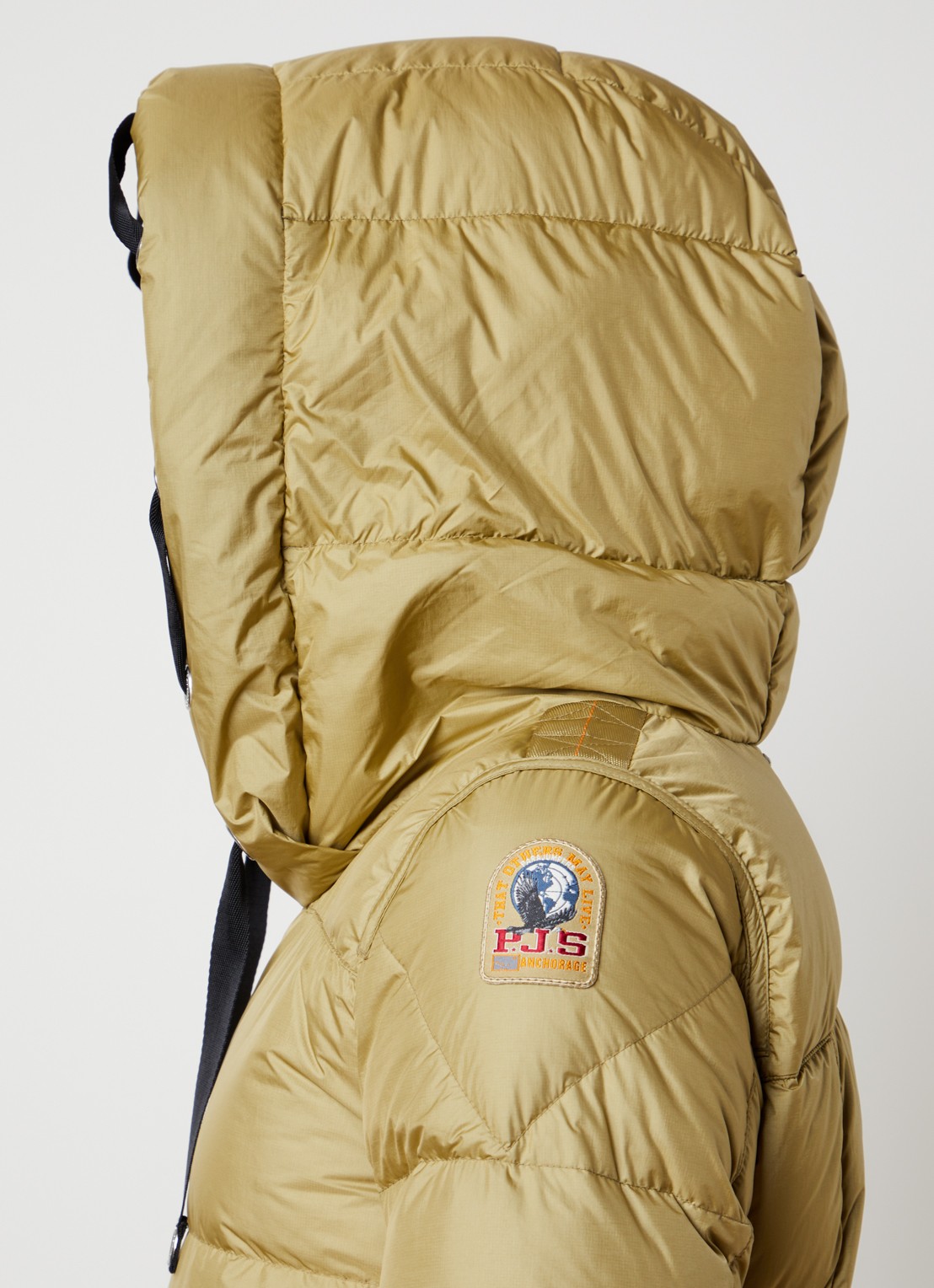 Parajumpers Panda longline puffer jas met logo - detail 5 olijfgroen