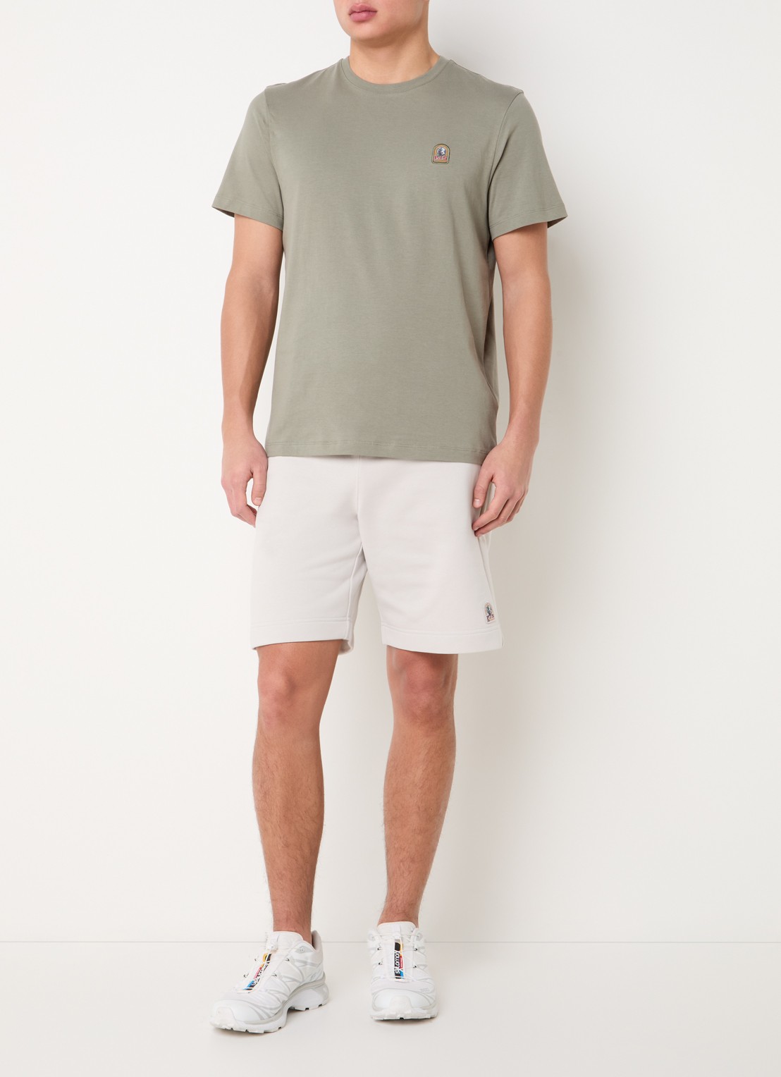Parajumpers Patch T-shirt met logoborduring - voorkant 2 groen