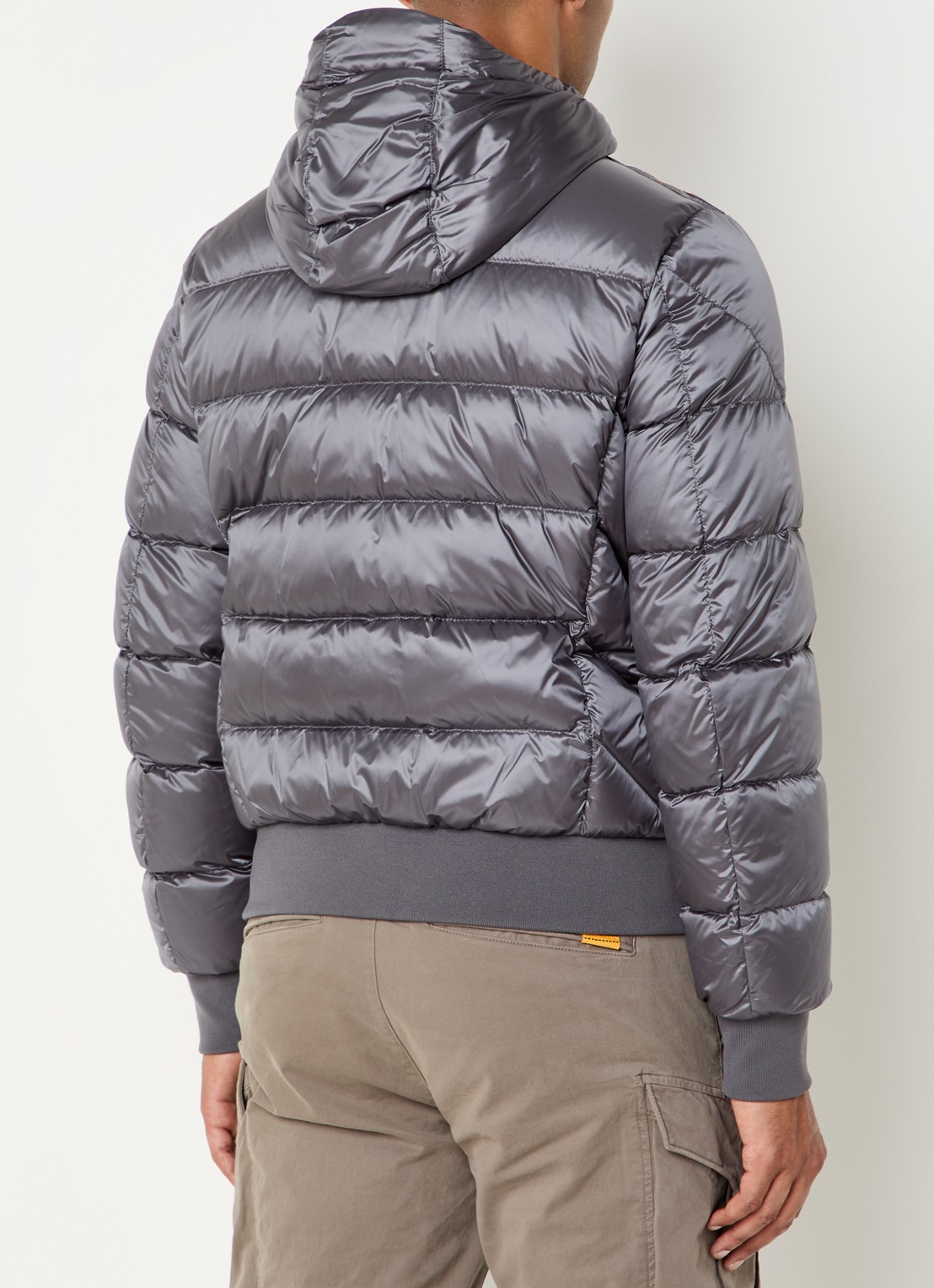 Parajumpers Pharrell puffer jack met capuchon en logo - achterkant 4 donkergrijs