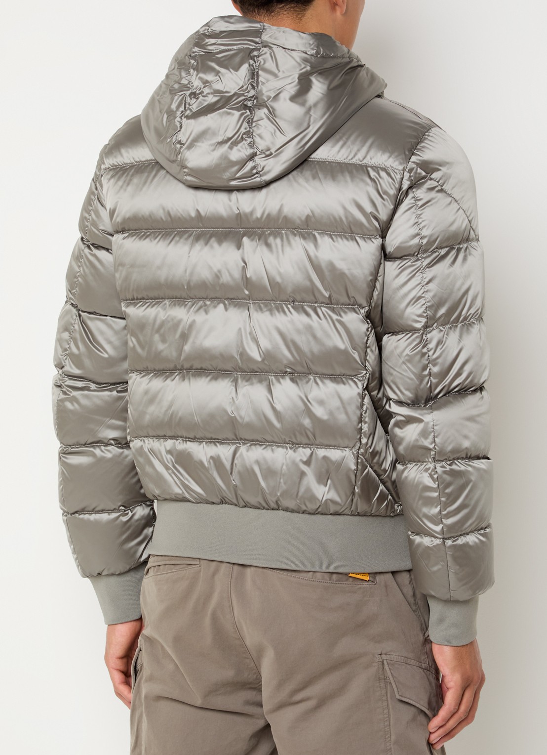 Parajumpers Pharrell puffer jack met capuchon en logo - achterkant 3 grijs