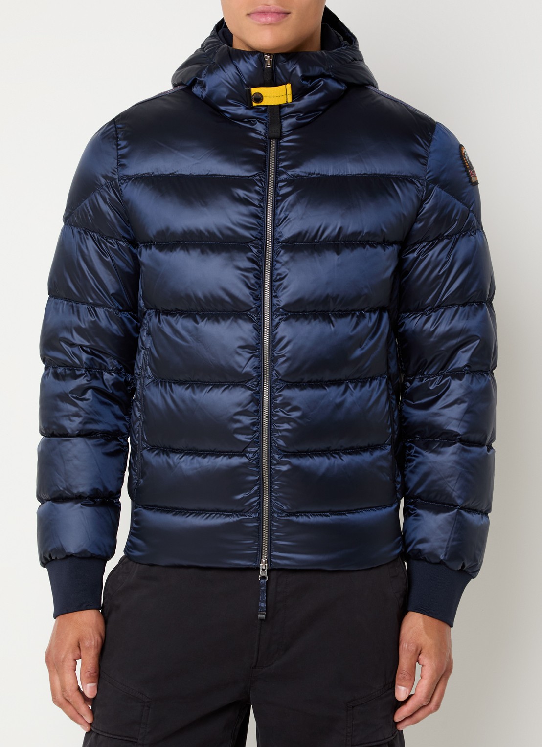 Parajumpers Pharrell puffer jack met capuchon en logo - detail 4 donkerblauw