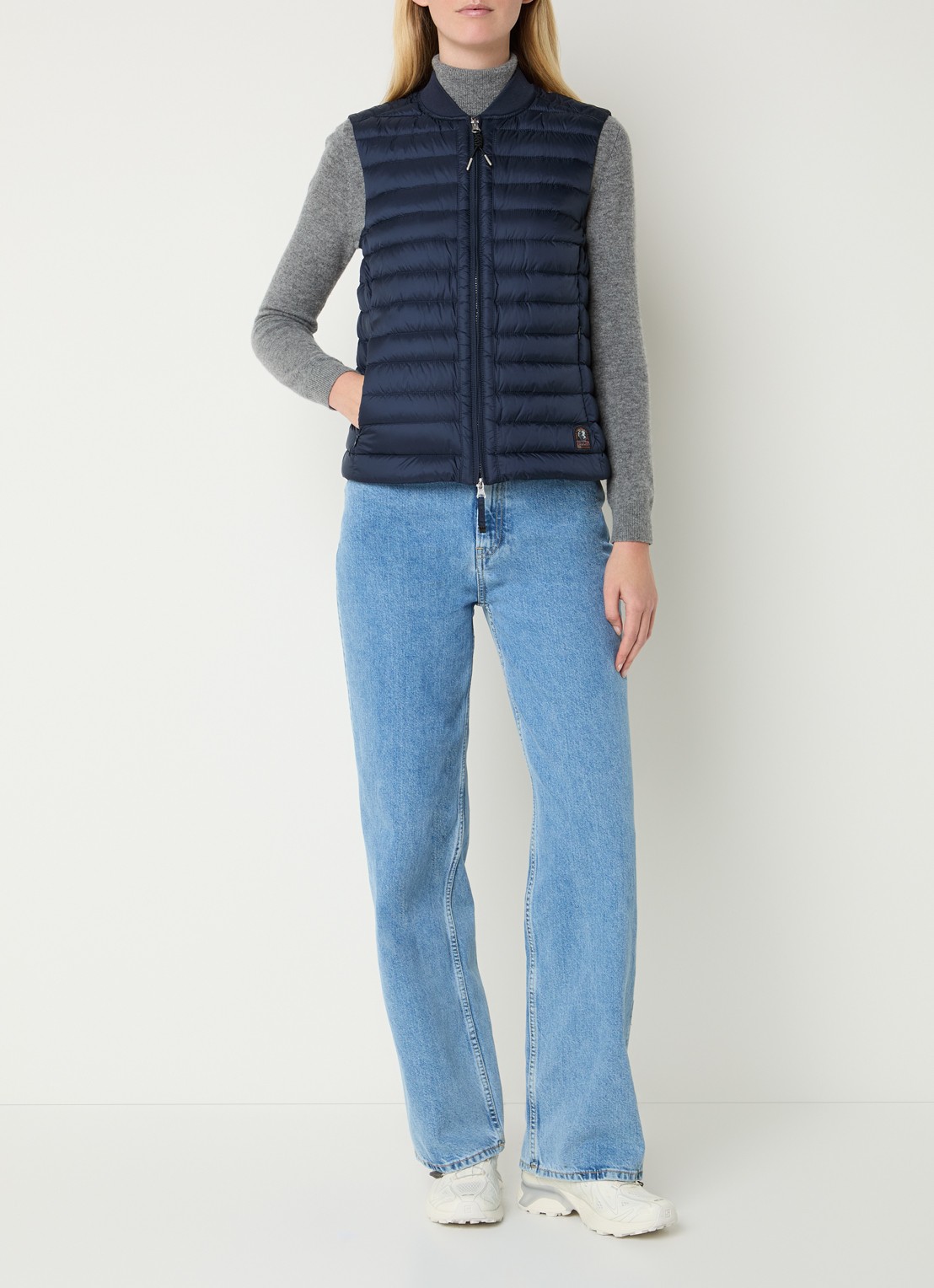 Parajumpers Rosanna bodywarmer met donsvulling en ritszakken  - voorkant 4 donkerblauw