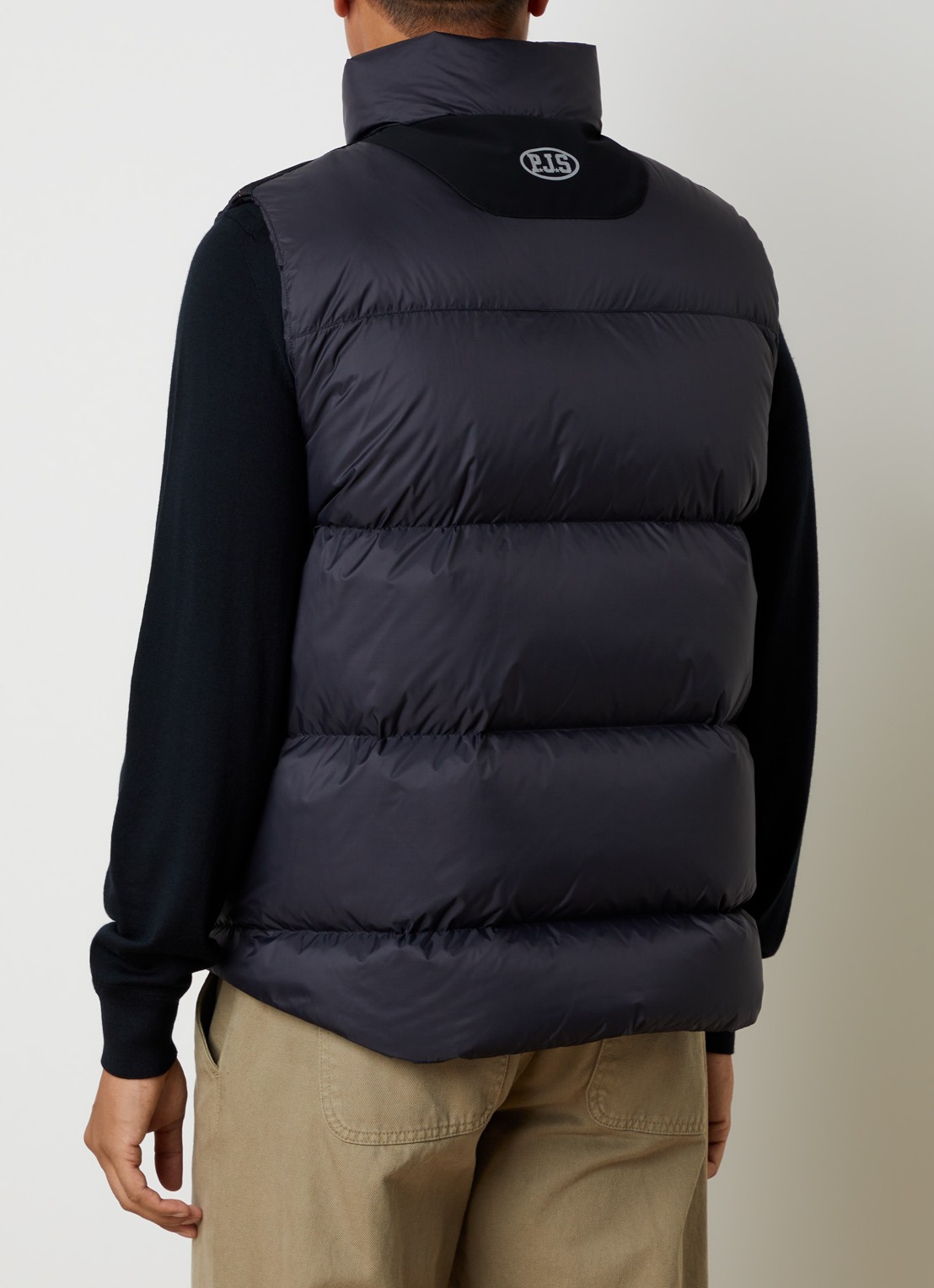 Parajumpers Roydale gewatteerde bodywarmer met donsvulling en ritszakken - achterkant zwart
