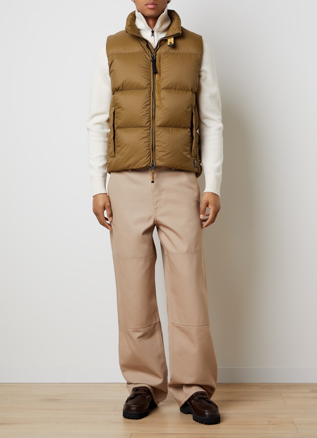 Parajumpers Roydale gewatteerde bodywarmer met donsvulling en ritszakken - voorkant 6 bruin