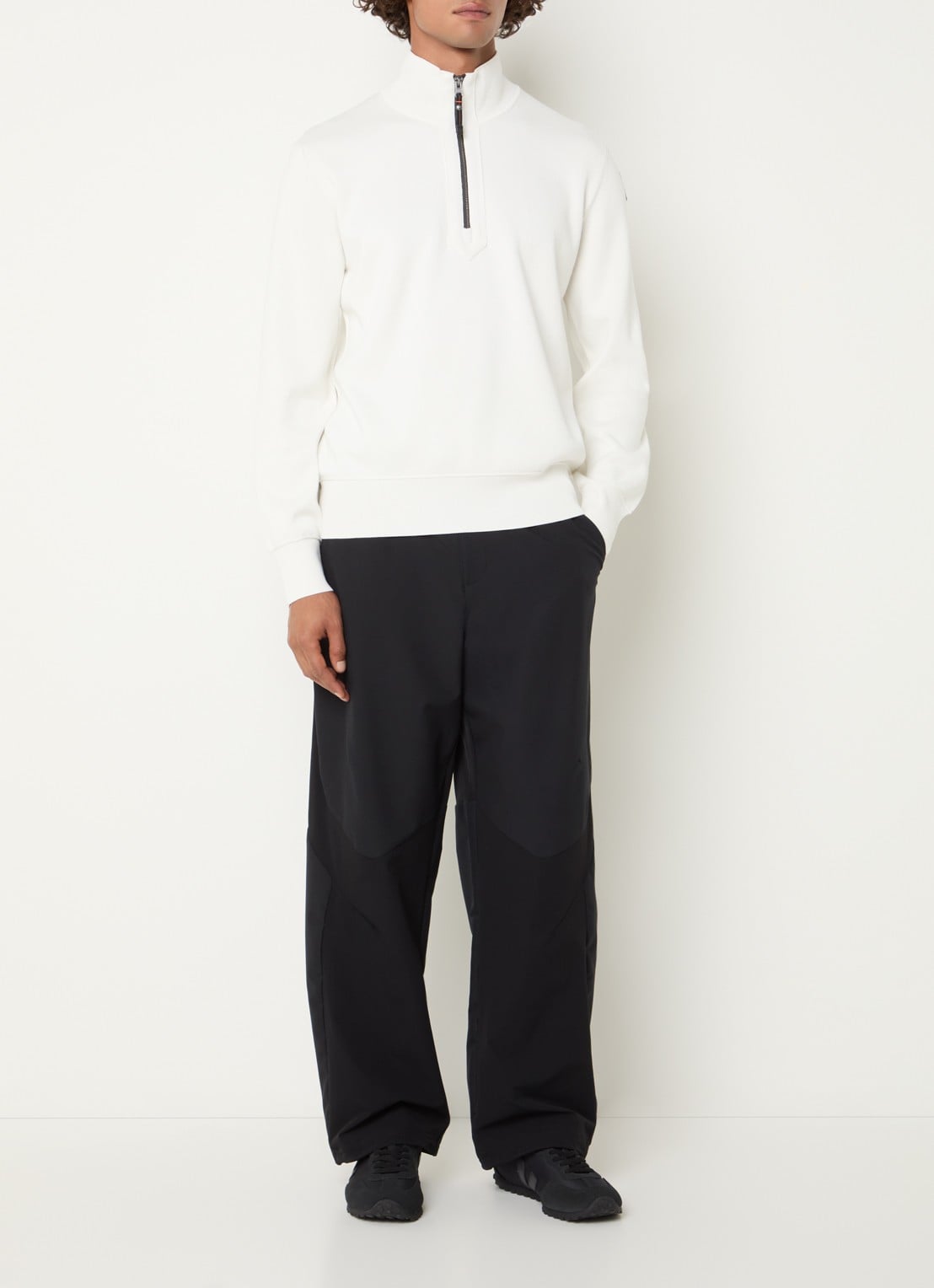 Parajumpers Scoe vest met logo en halve rits - voorkant 4 ivoor