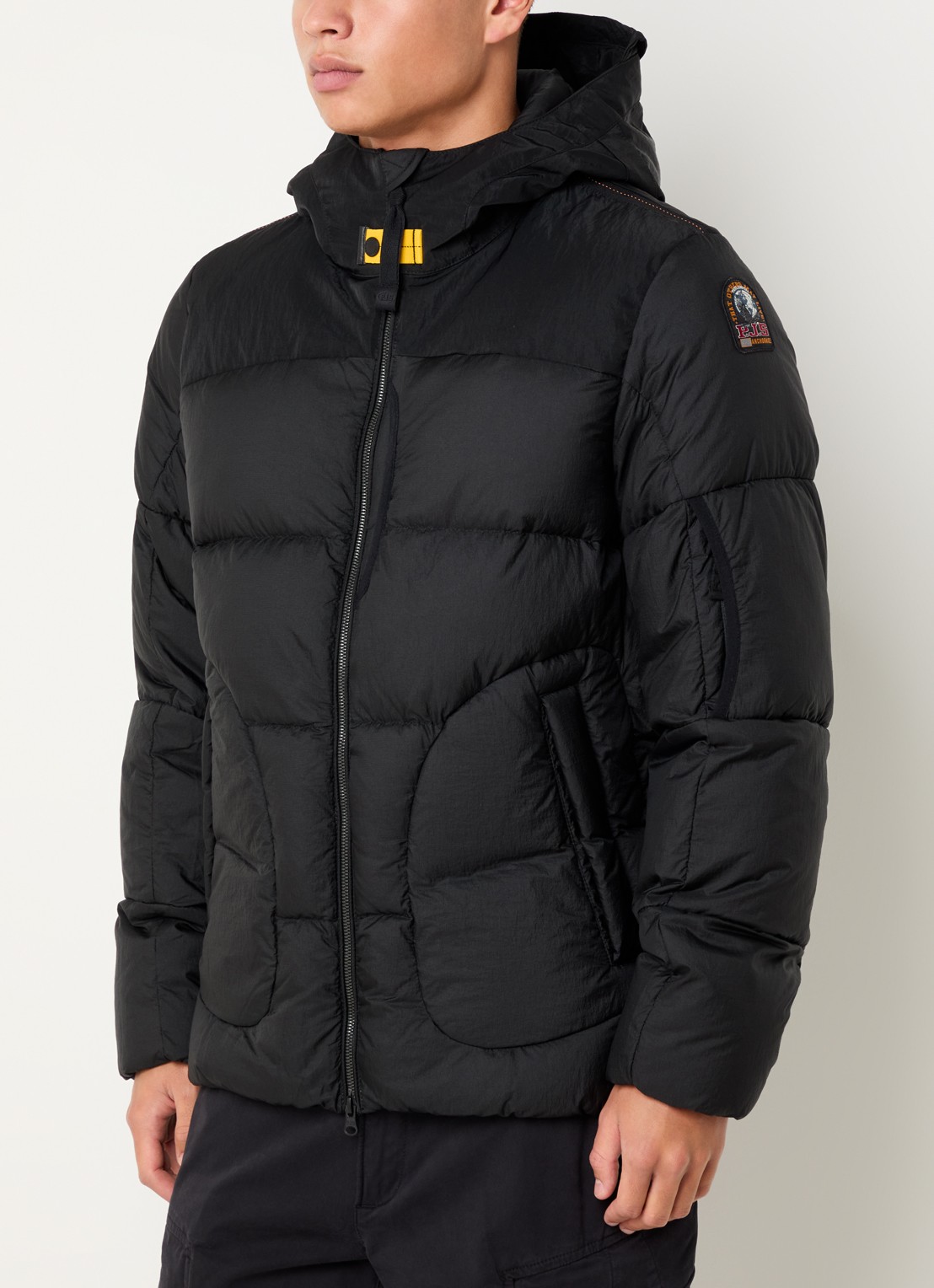 Parajumpers Sento puffer jack met capuchon - detail 4 zwart