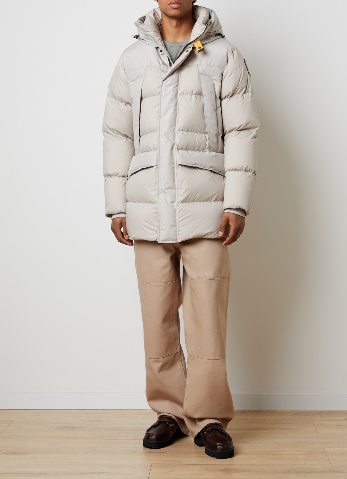 Parajumpers Shedir gewatteerde parka met steekzakken - voorkant 3 beige