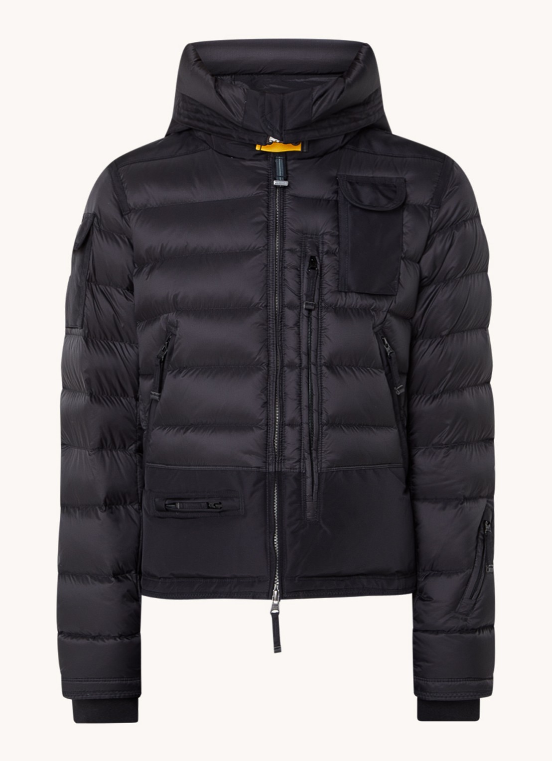 Parajumpers Skimaster gewatteerd jack met donsvulling en capuchon - voorkant 4 zwart