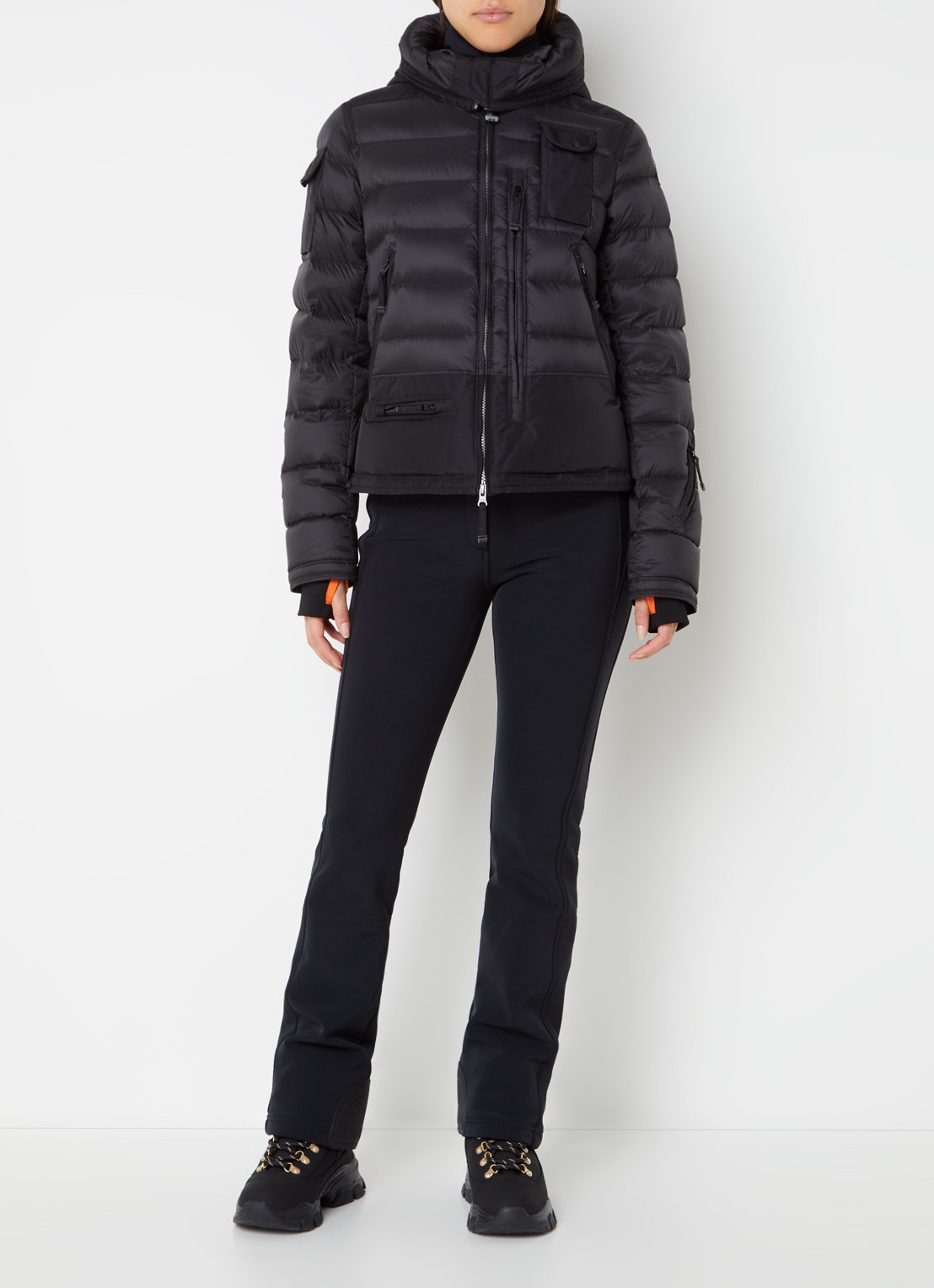 Parajumpers Skimaster gewatteerd jack met donsvulling en capuchon - voorkant 5 zwart