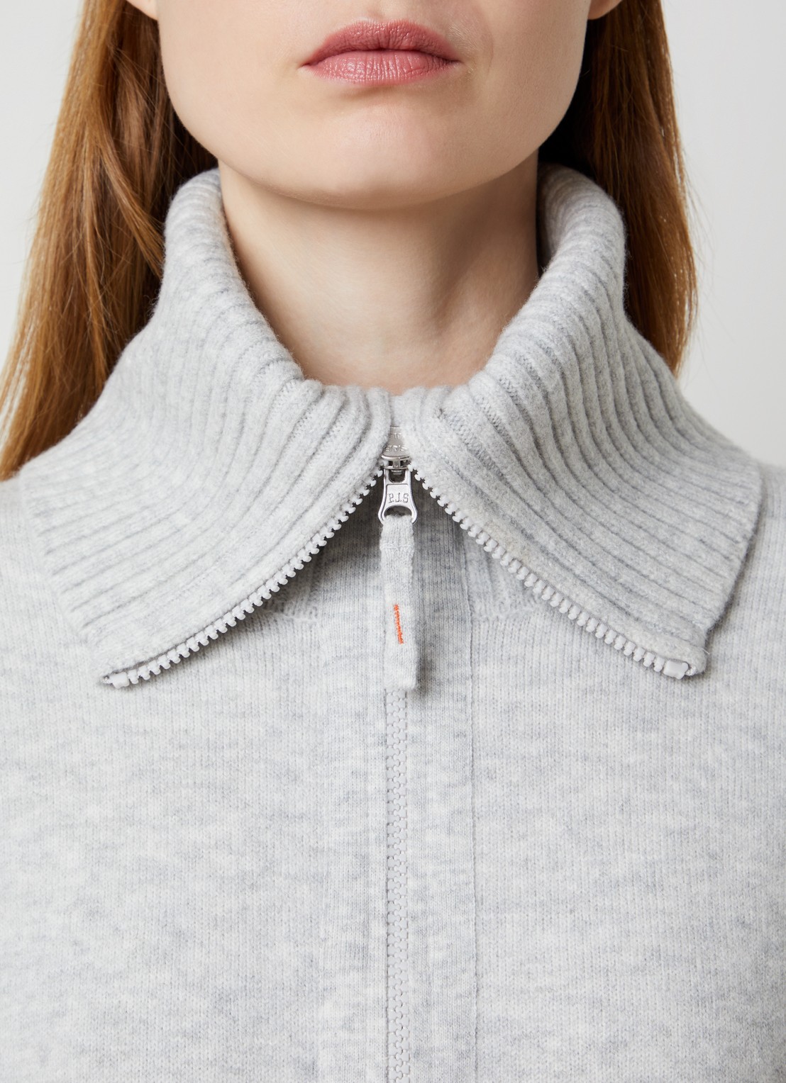 Parajumpers Spinga fijngebreid vest in wolblend met col - detail 2 grijsmele