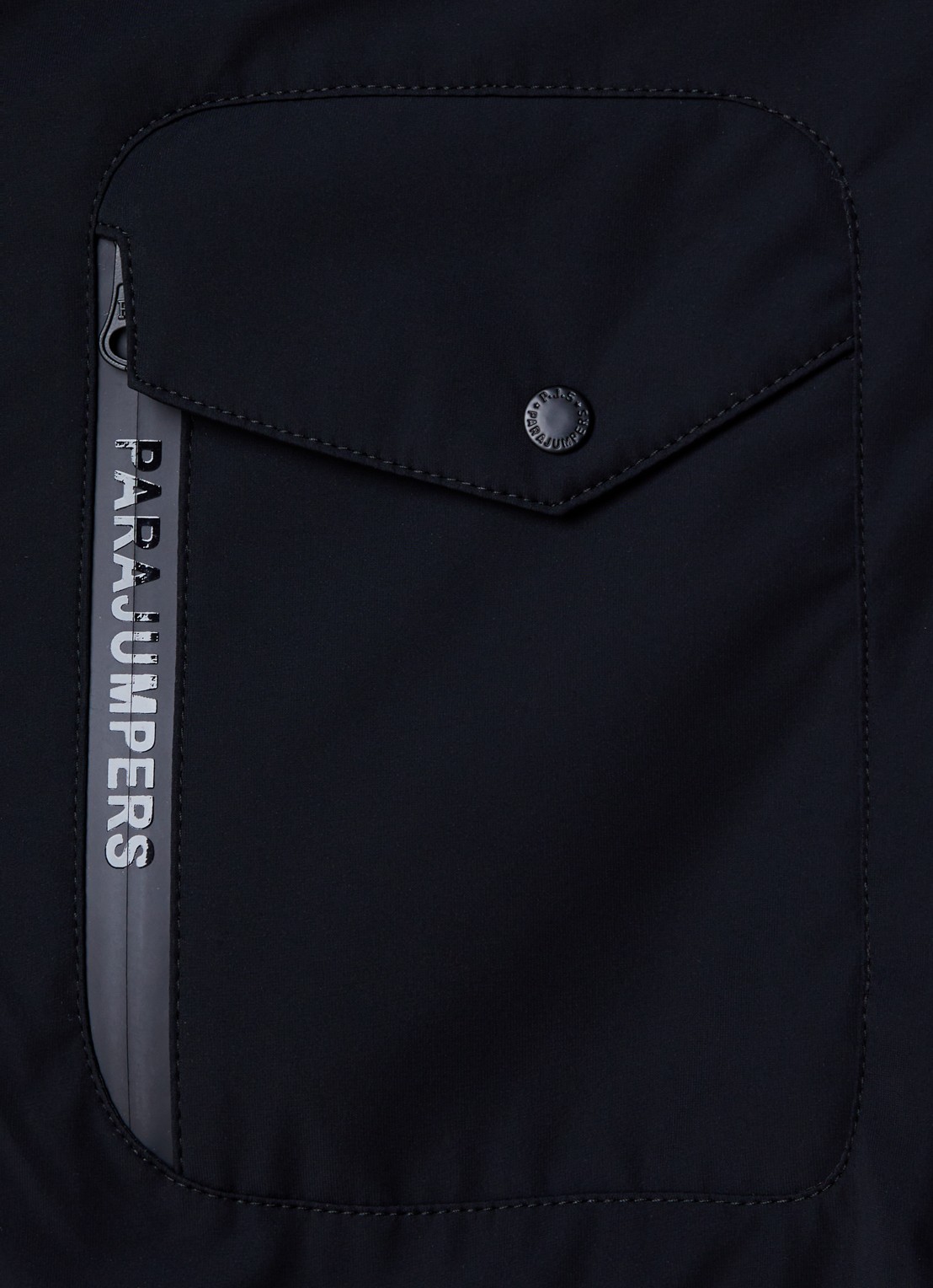 Parajumpers Steel River ribgebreid vest met gewatteerd voorpand - detail 5 zwart
