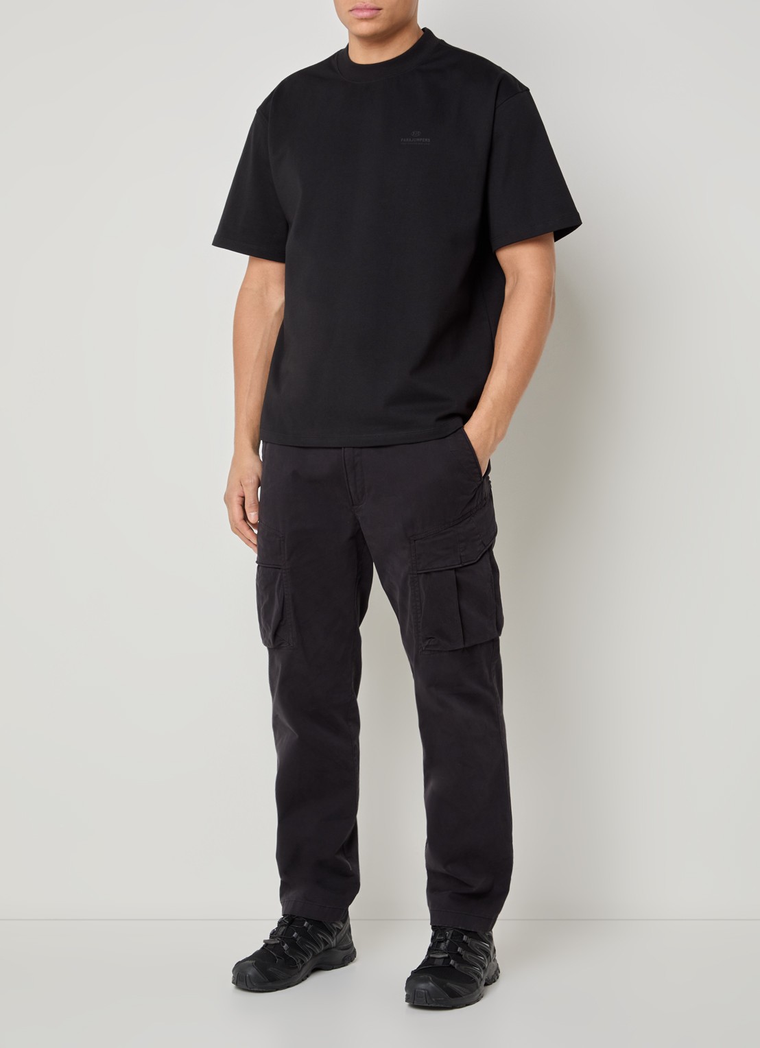 Parajumpers T-shirt met logo - voorkant 3 zwart