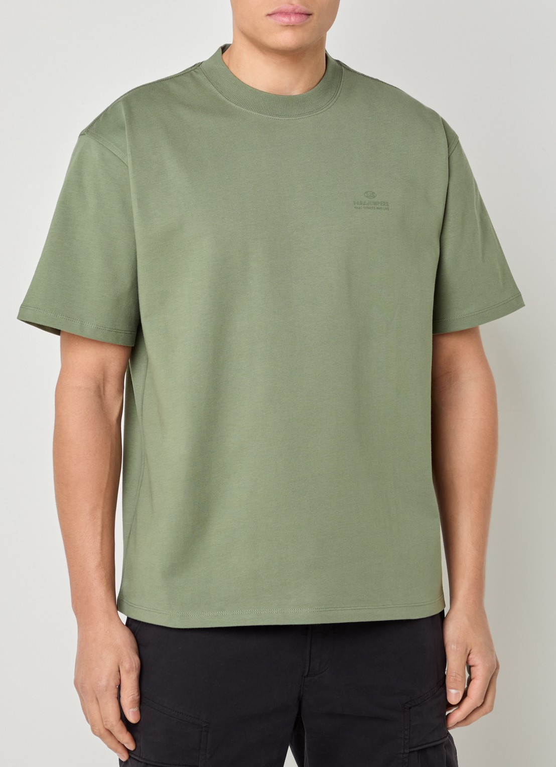 Parajumpers T-shirt met logo - detail olijfgroen