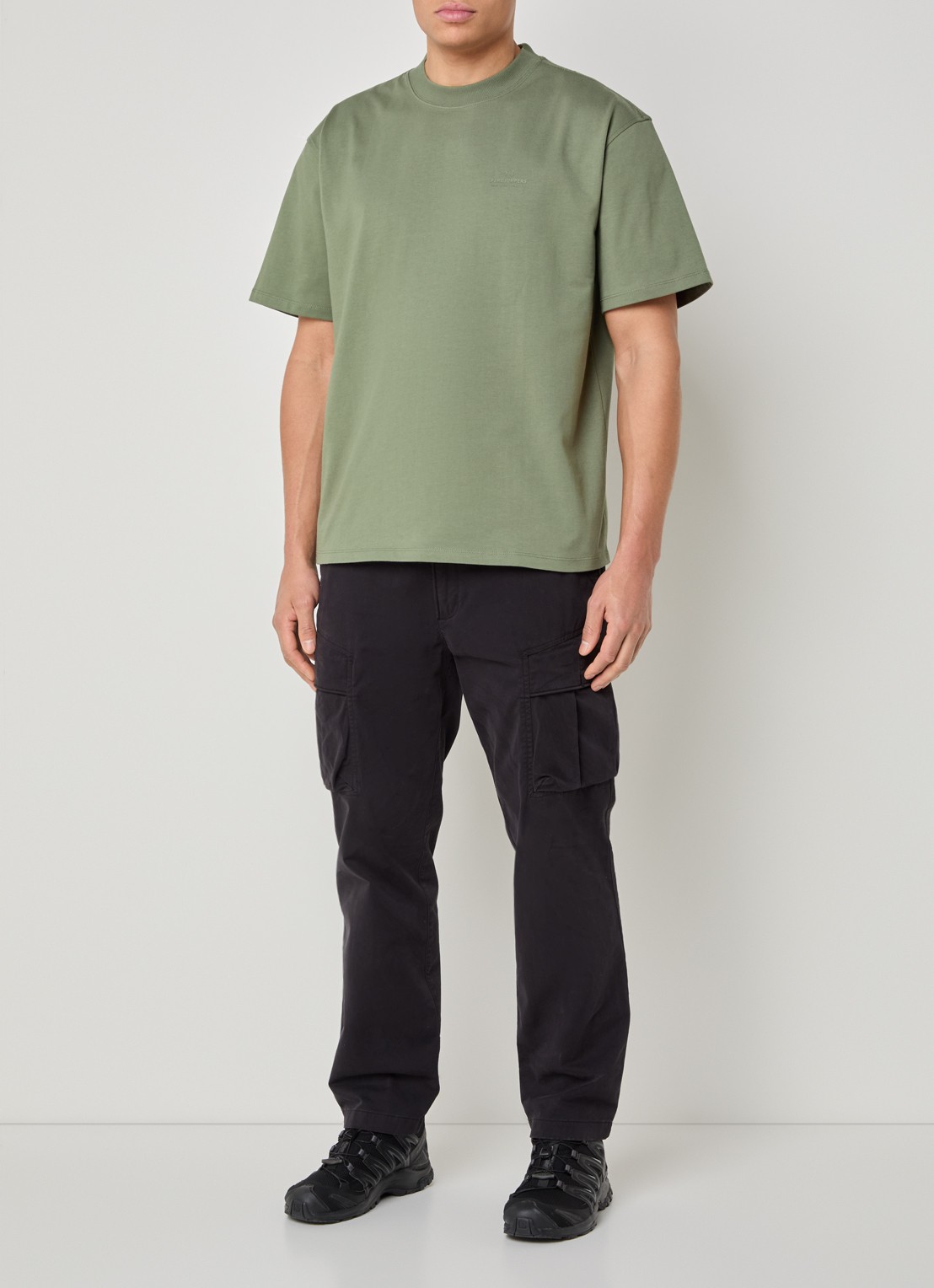 Parajumpers T-shirt met logo - voorkant 3 olijfgroen
