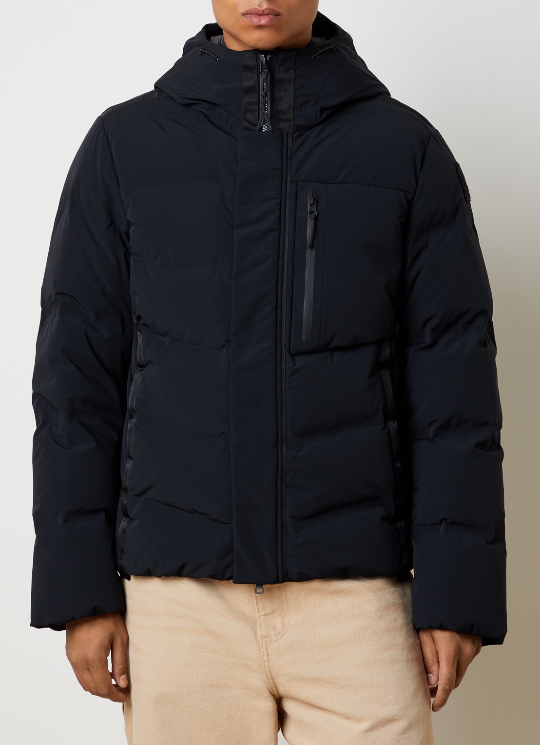 Parajumpers Taiga pufferjack met donsvulling en ritszakken - detail 4 zwart