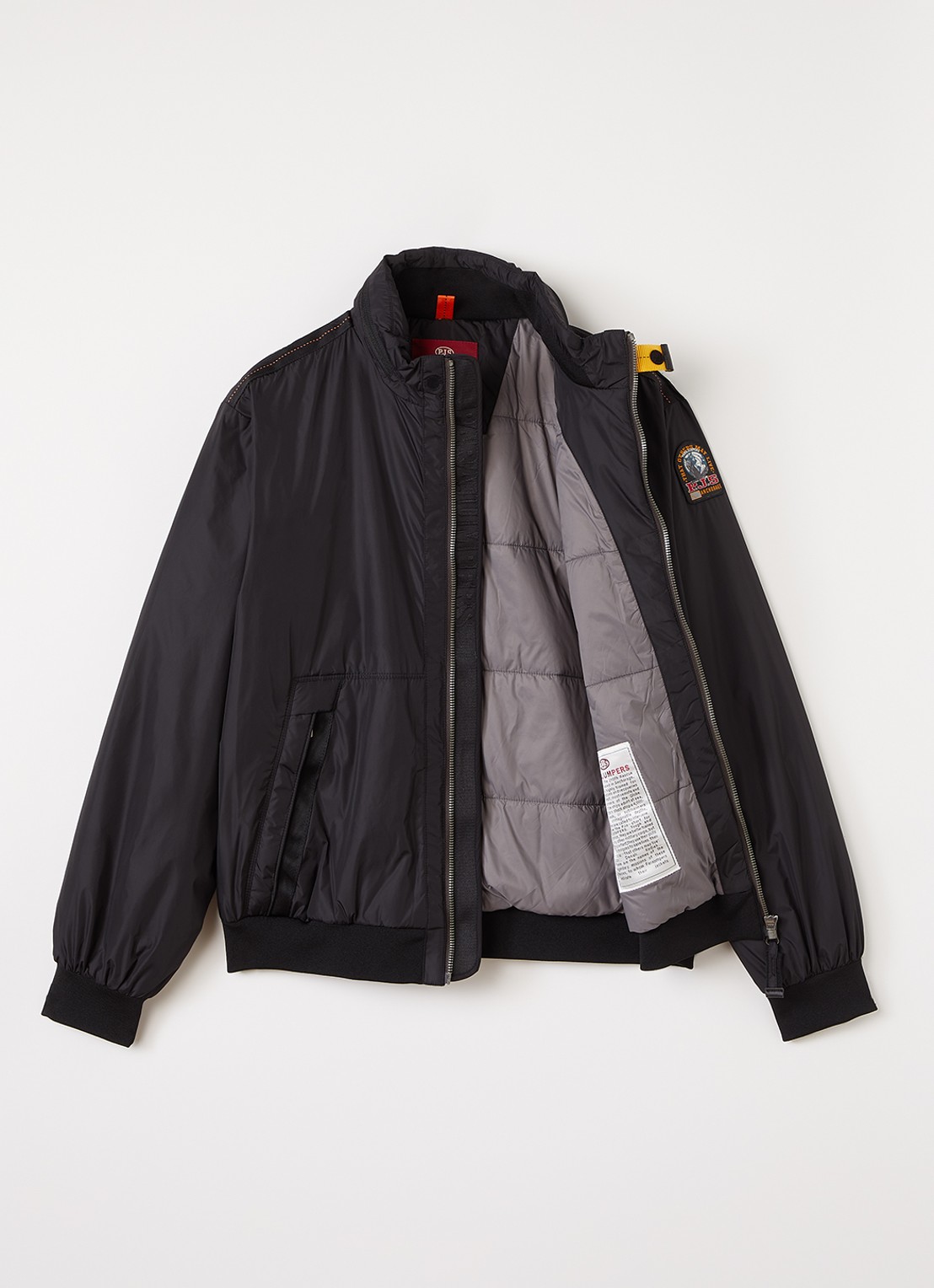Parajumpers Tuam gewatteerd bomberjack met ritszakken - voorkant 3 zwart