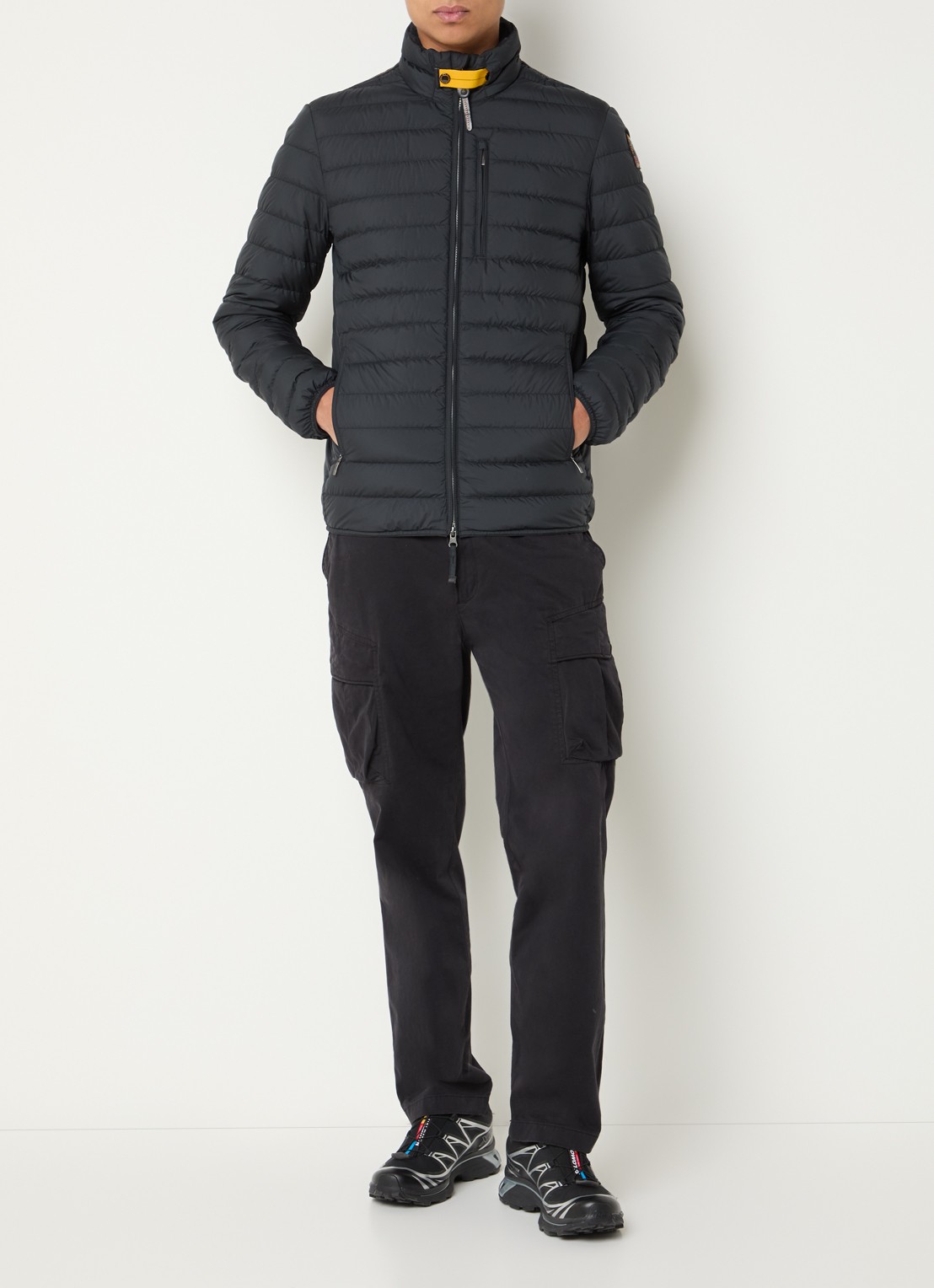 Parajumpers Ugo gewatteerd jack met donsvulling en ritszakken - voorkant 3 zwart