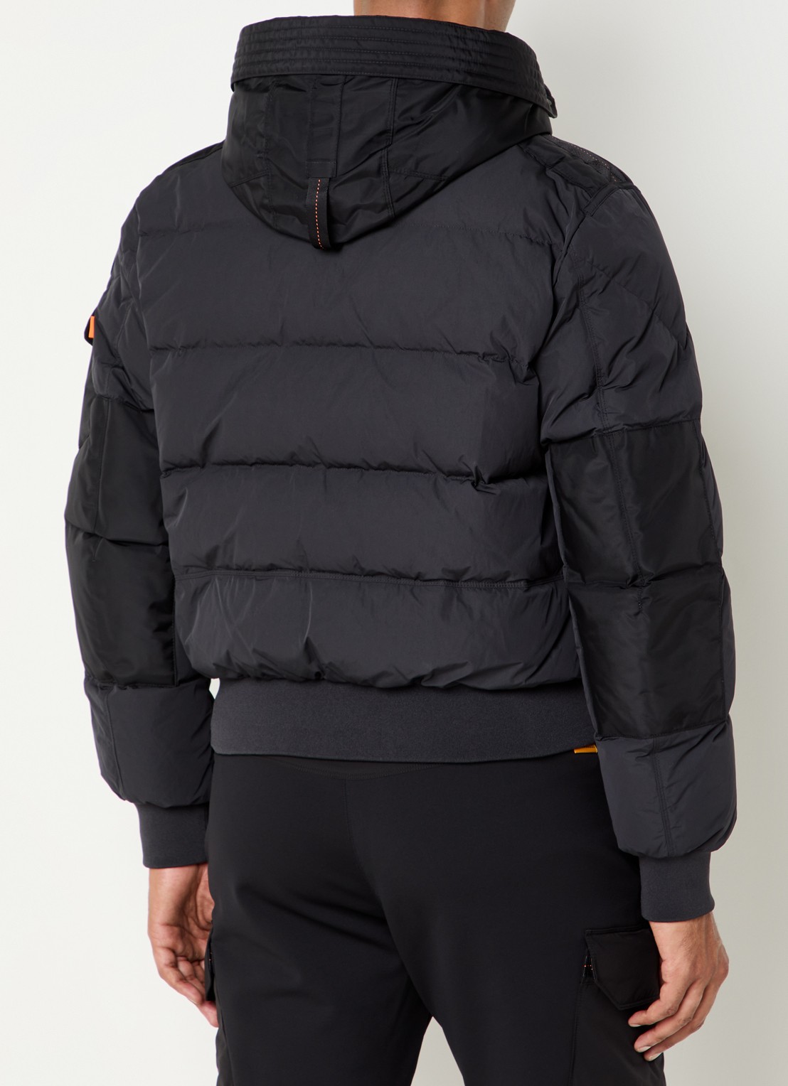 Parajumpers Wilmont puffer jack met capuchon en logoborduring - achterkant 4 zwart