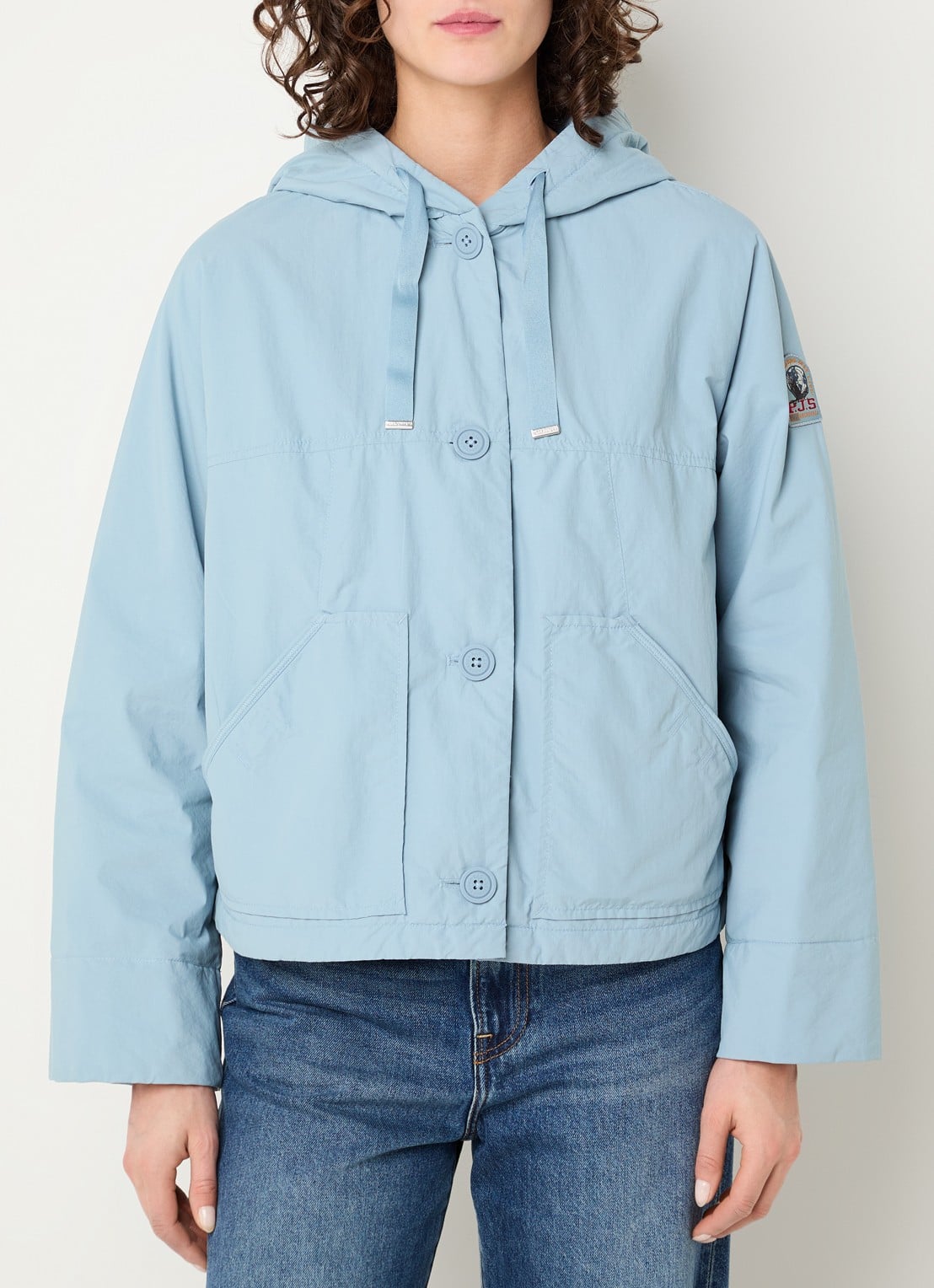 Parajumpers Windjack met capuchon en steekzakken - detail 4 lichtblauw