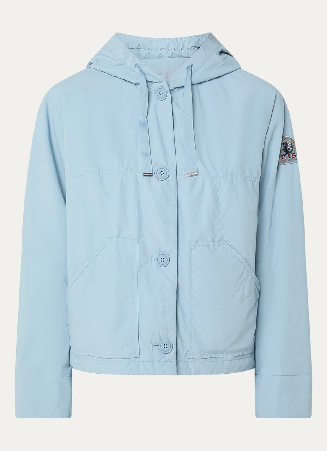 Parajumpers Windjack met capuchon en steekzakken - voorkant 2 lichtblauw