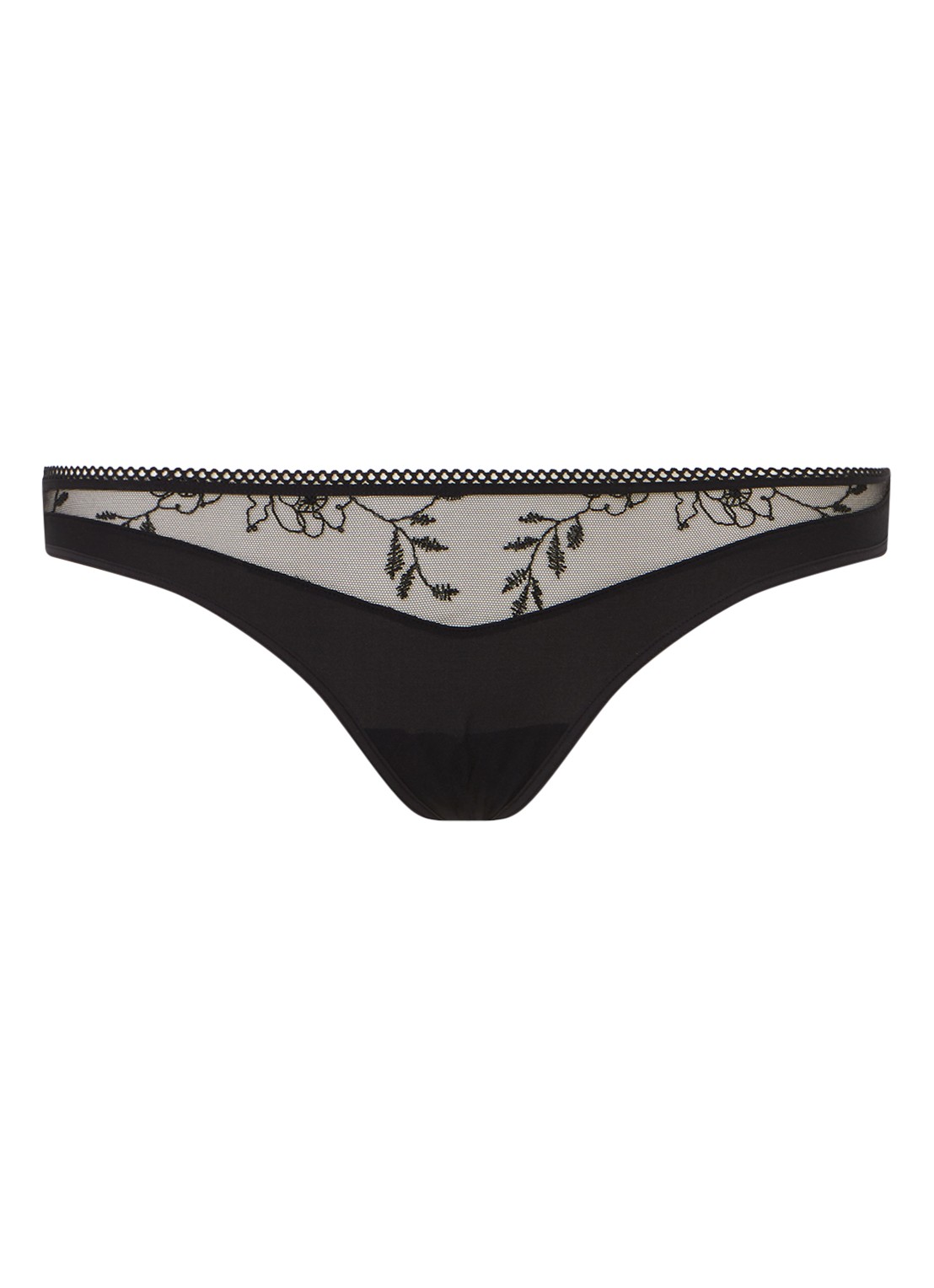 Passionata Aura tanga met kant - voorkant zwart